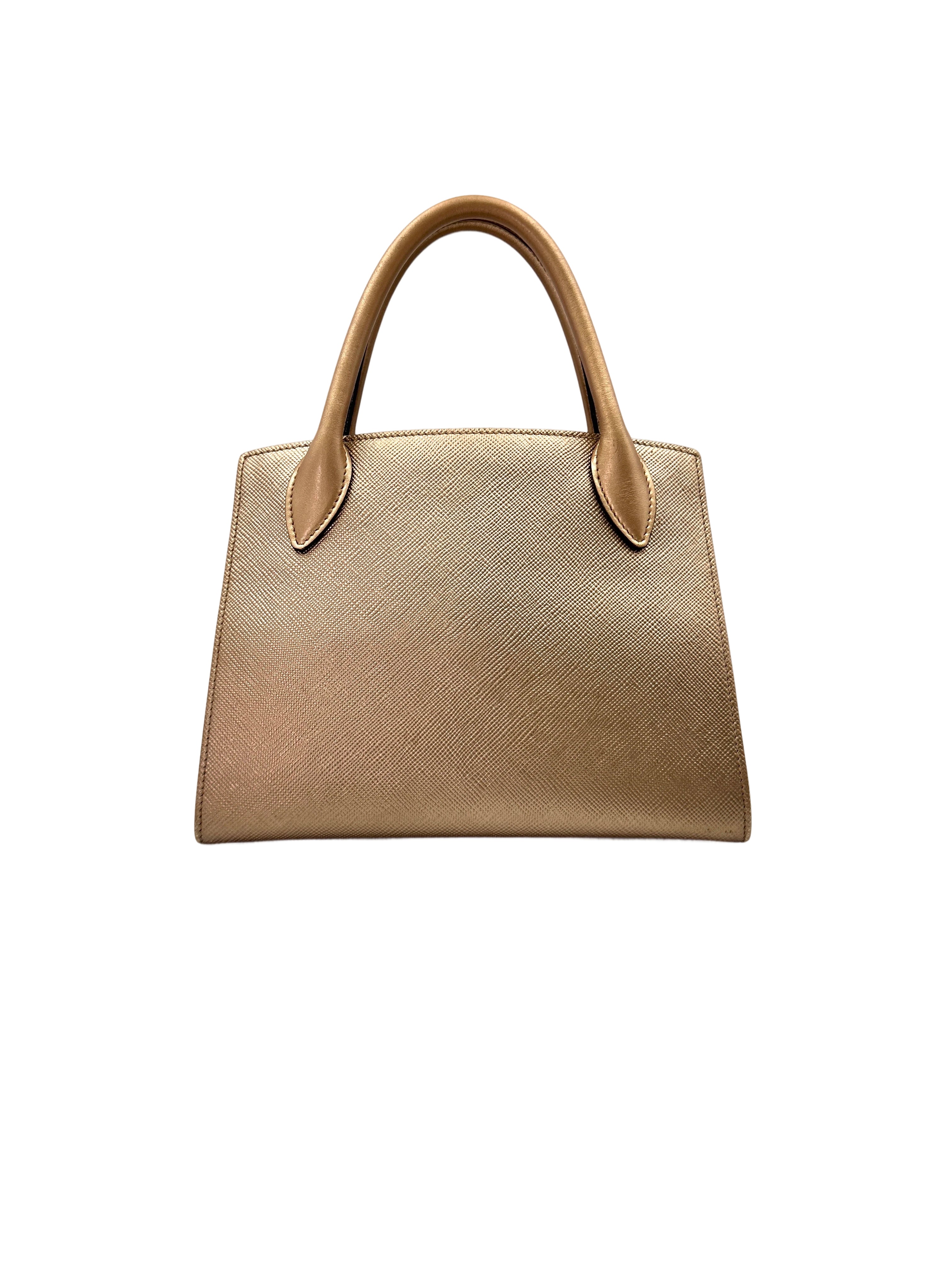 Prada Monochrome Beige Saffiano Leather Handle Bag PR263