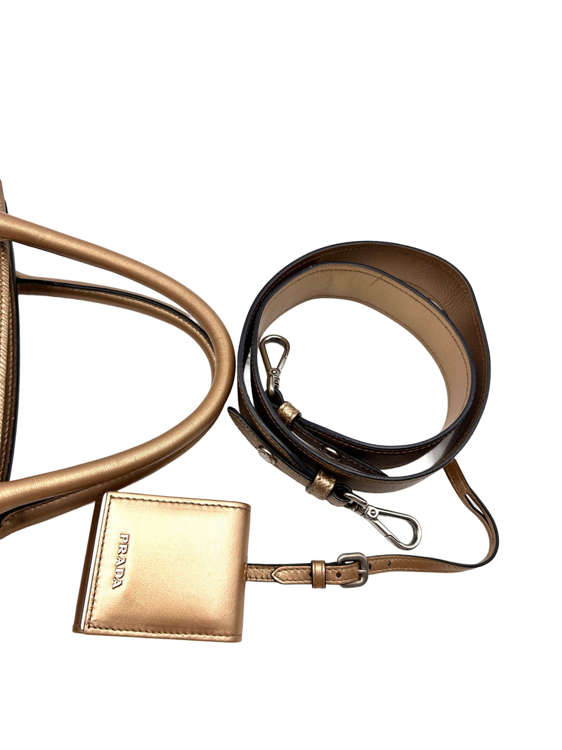Prada Monochrome Beige Saffiano Leather Handle Bag PR263