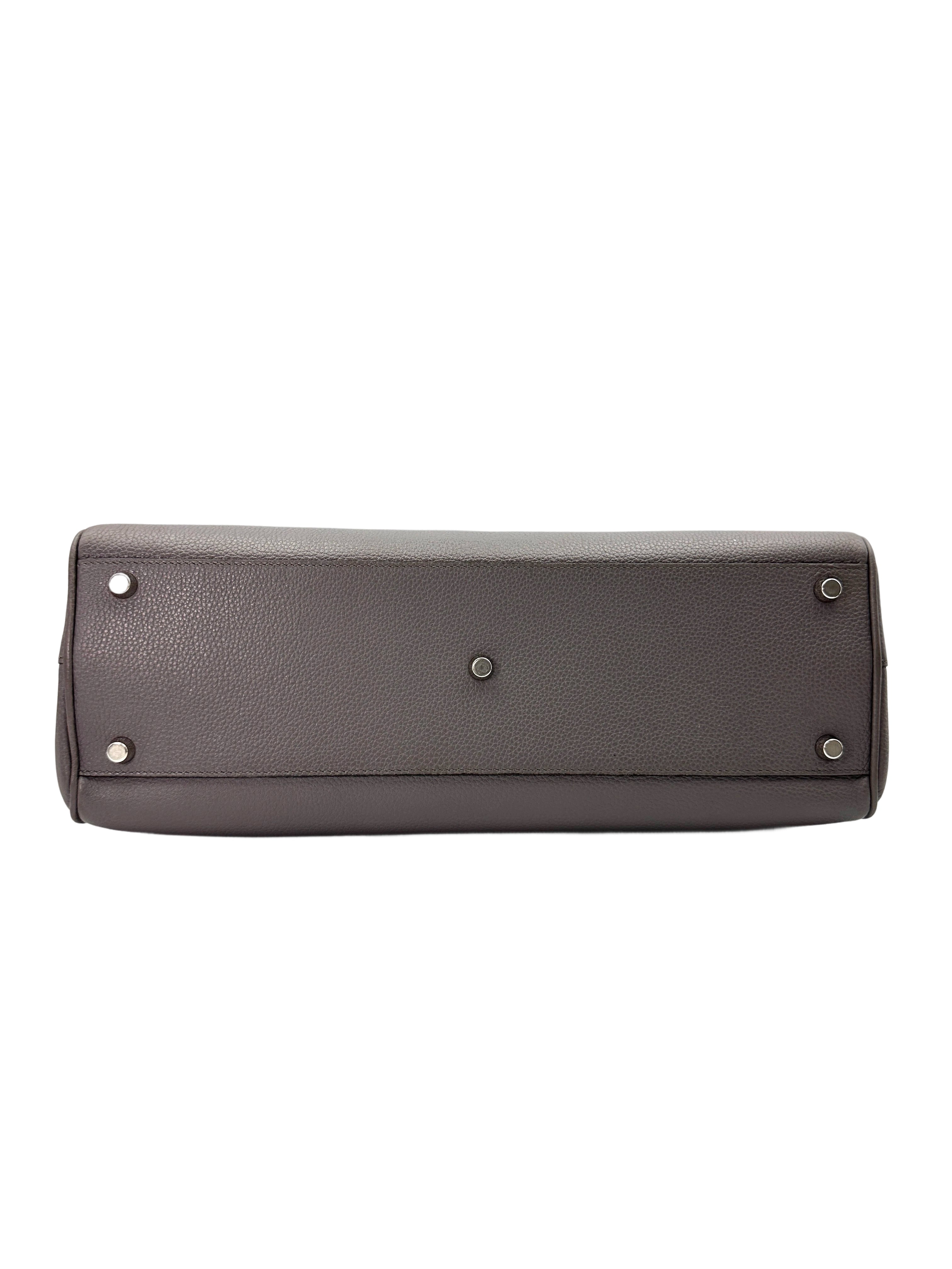 Gucci Zumi Grey Leather Handle Bag GG843