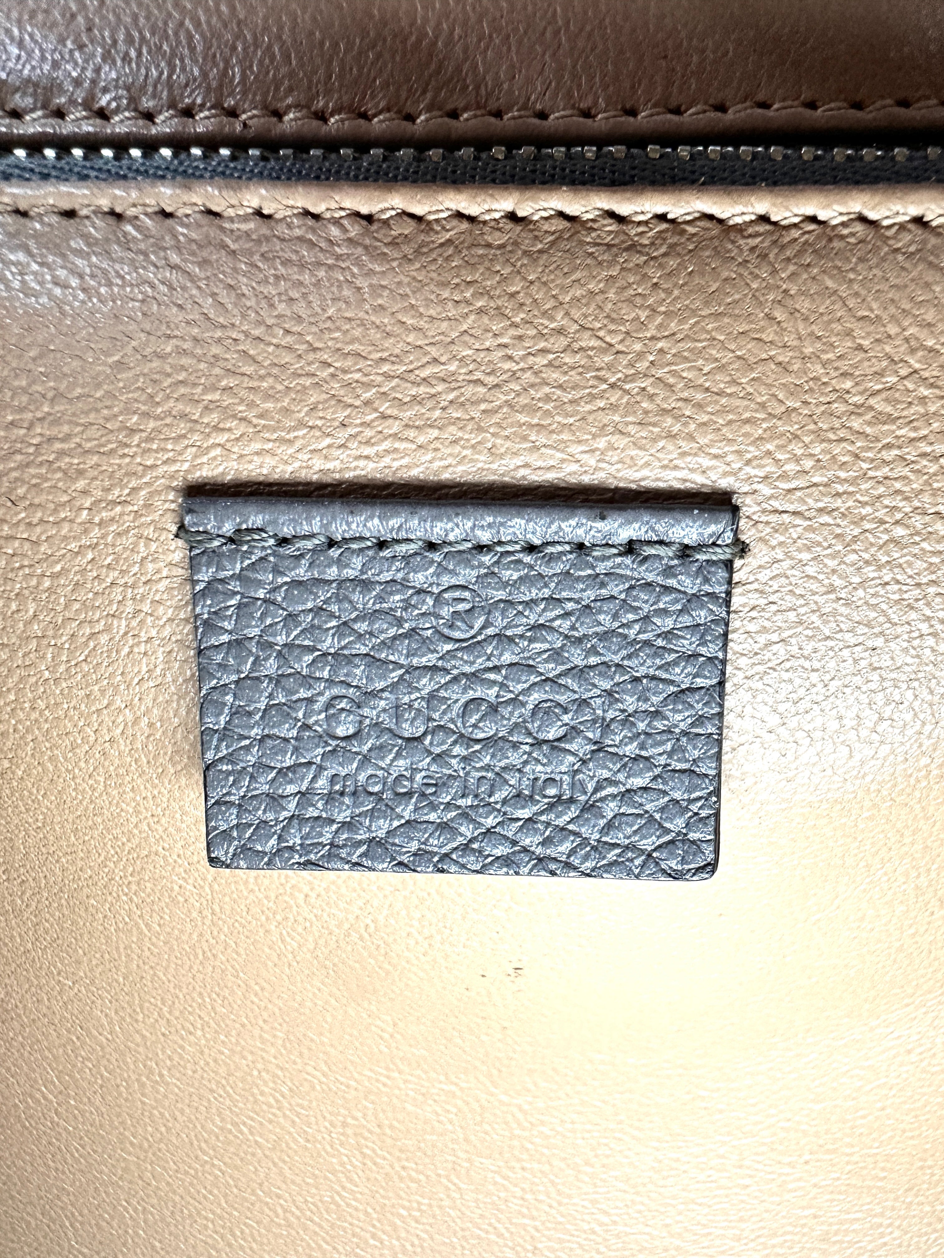 Gucci Zumi Grey Leather Handle Bag GG843