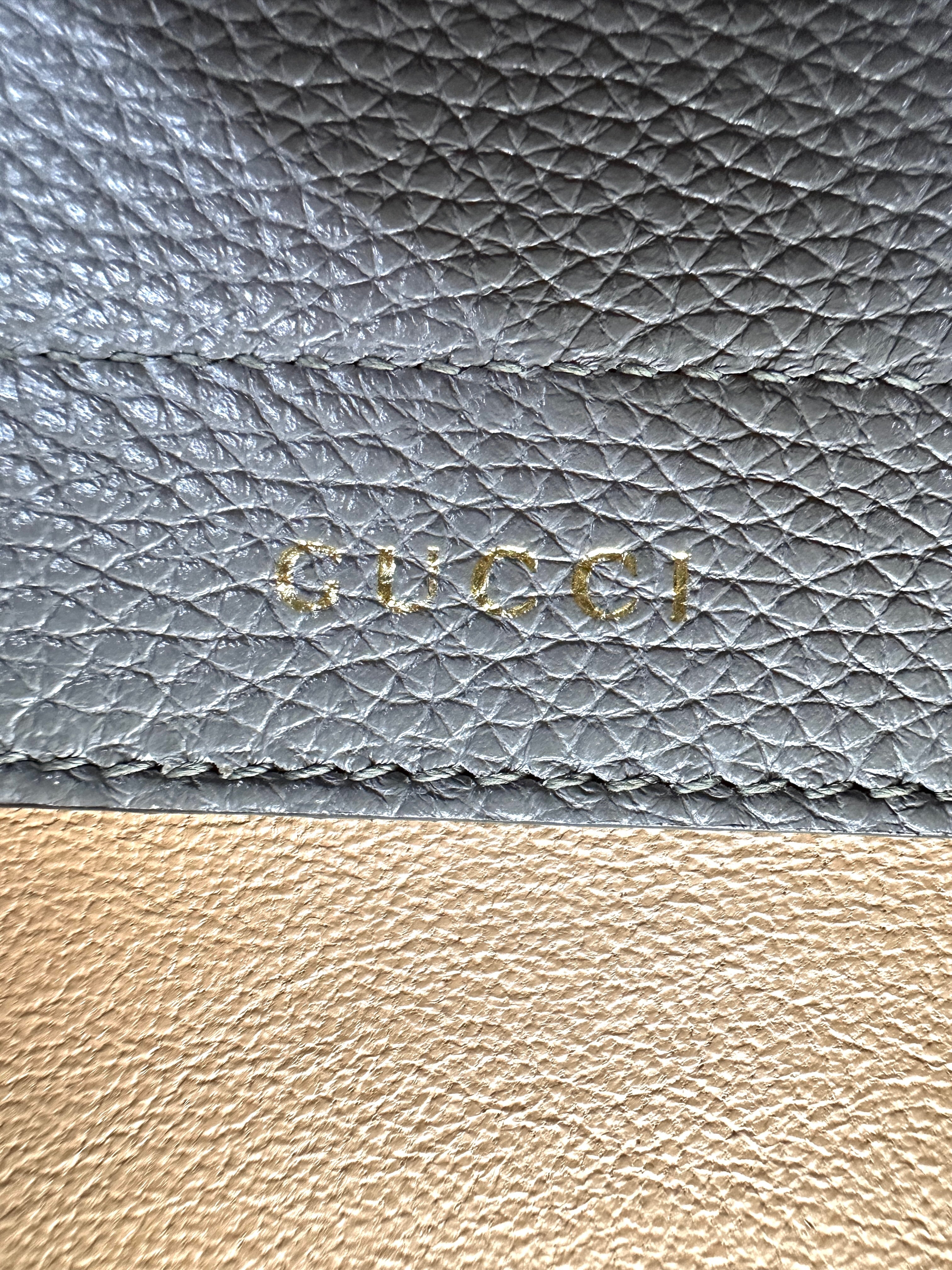 Gucci Zumi Grey Leather Handle Bag GG843