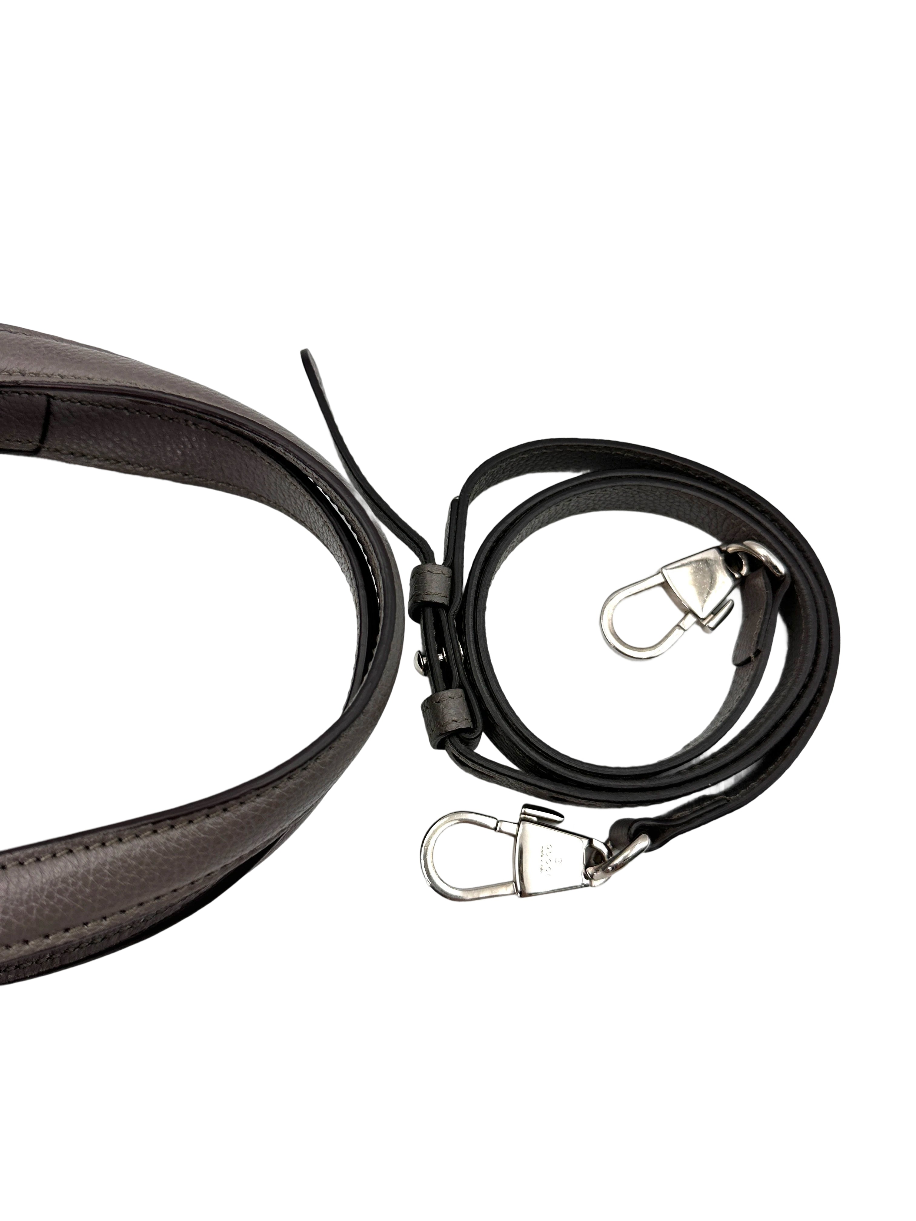 Gucci Zumi Grey Leather Handle Bag GG843