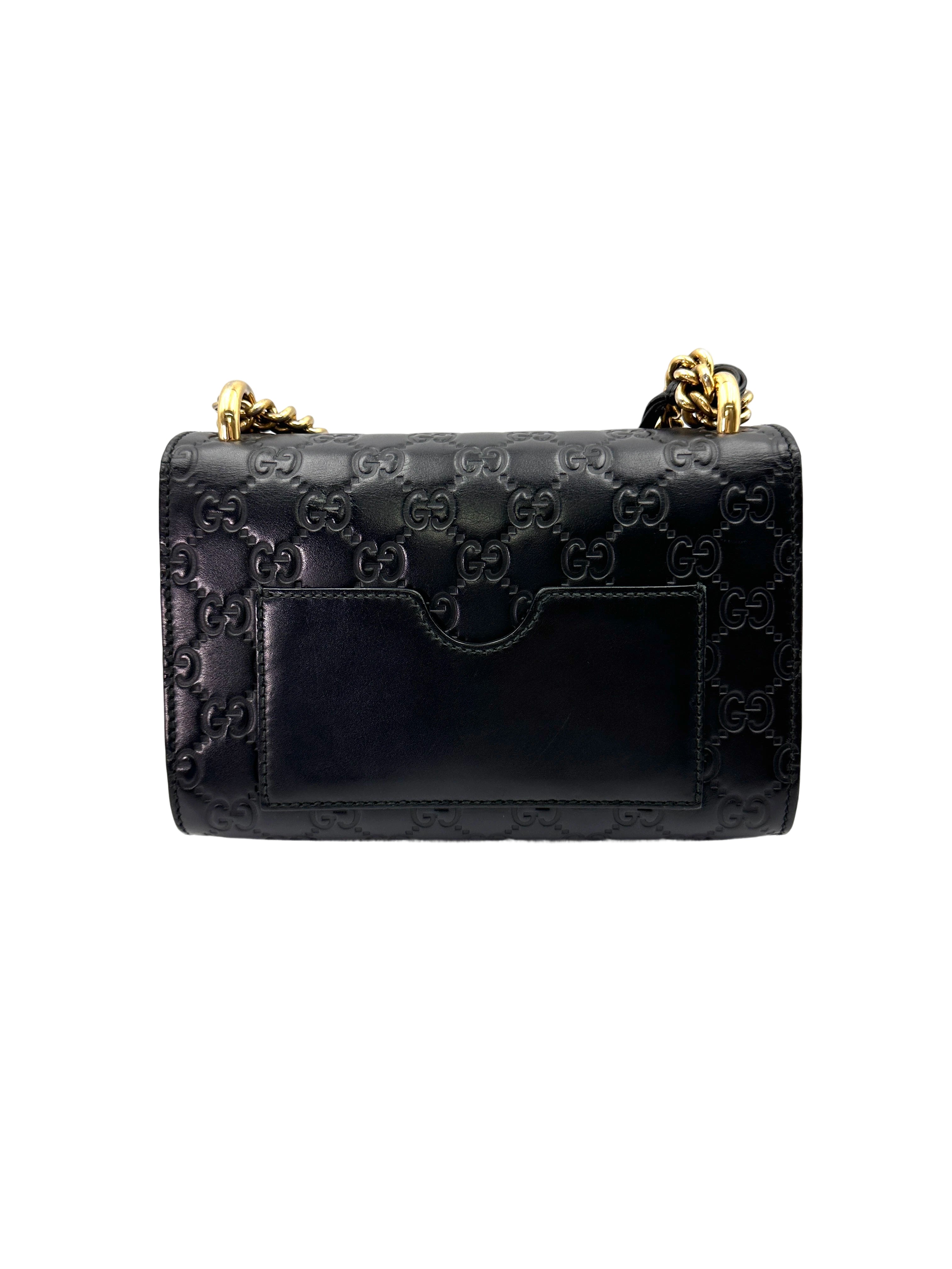 Gucci Padlock GG Guccissima Black Leather Shoulder Bag IRIS161