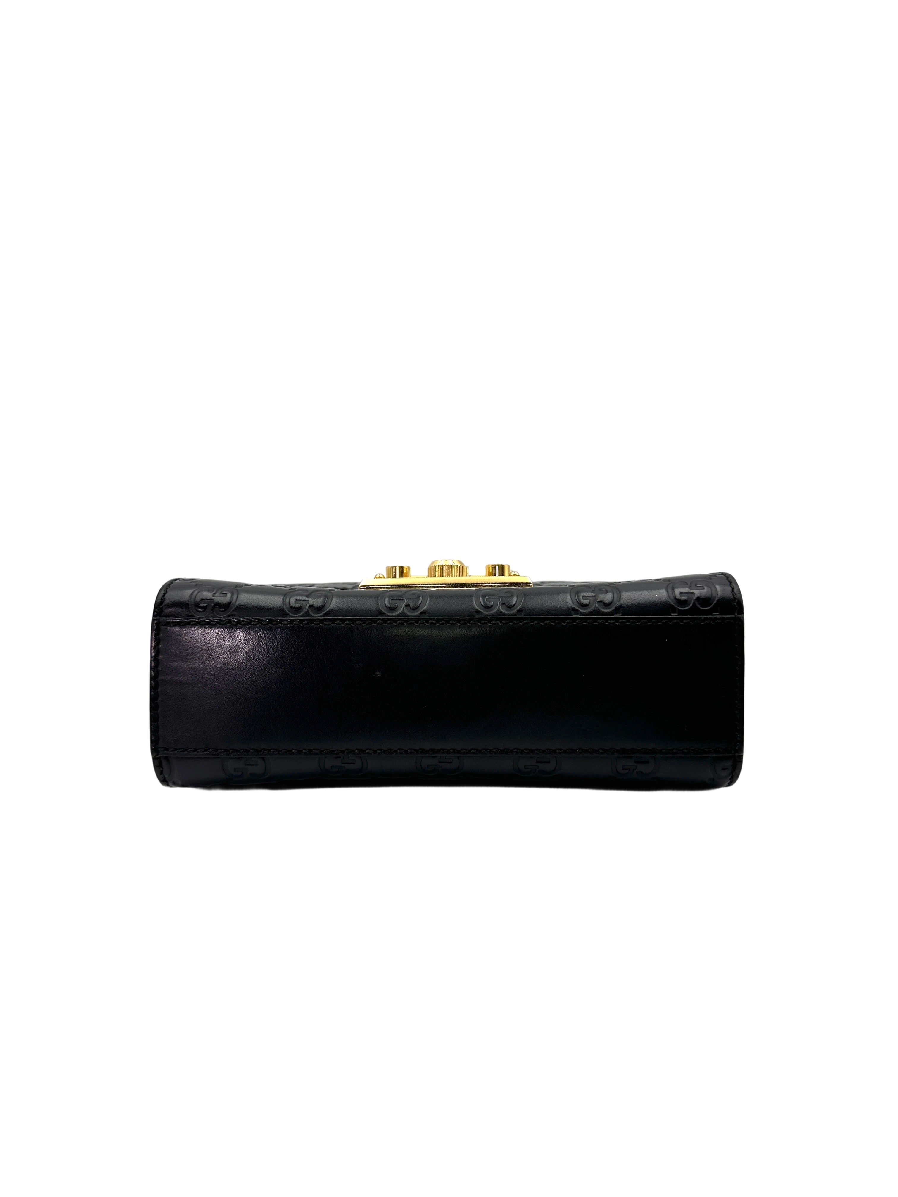 Gucci Padlock GG Guccissima Black Leather Shoulder Bag IRIS161