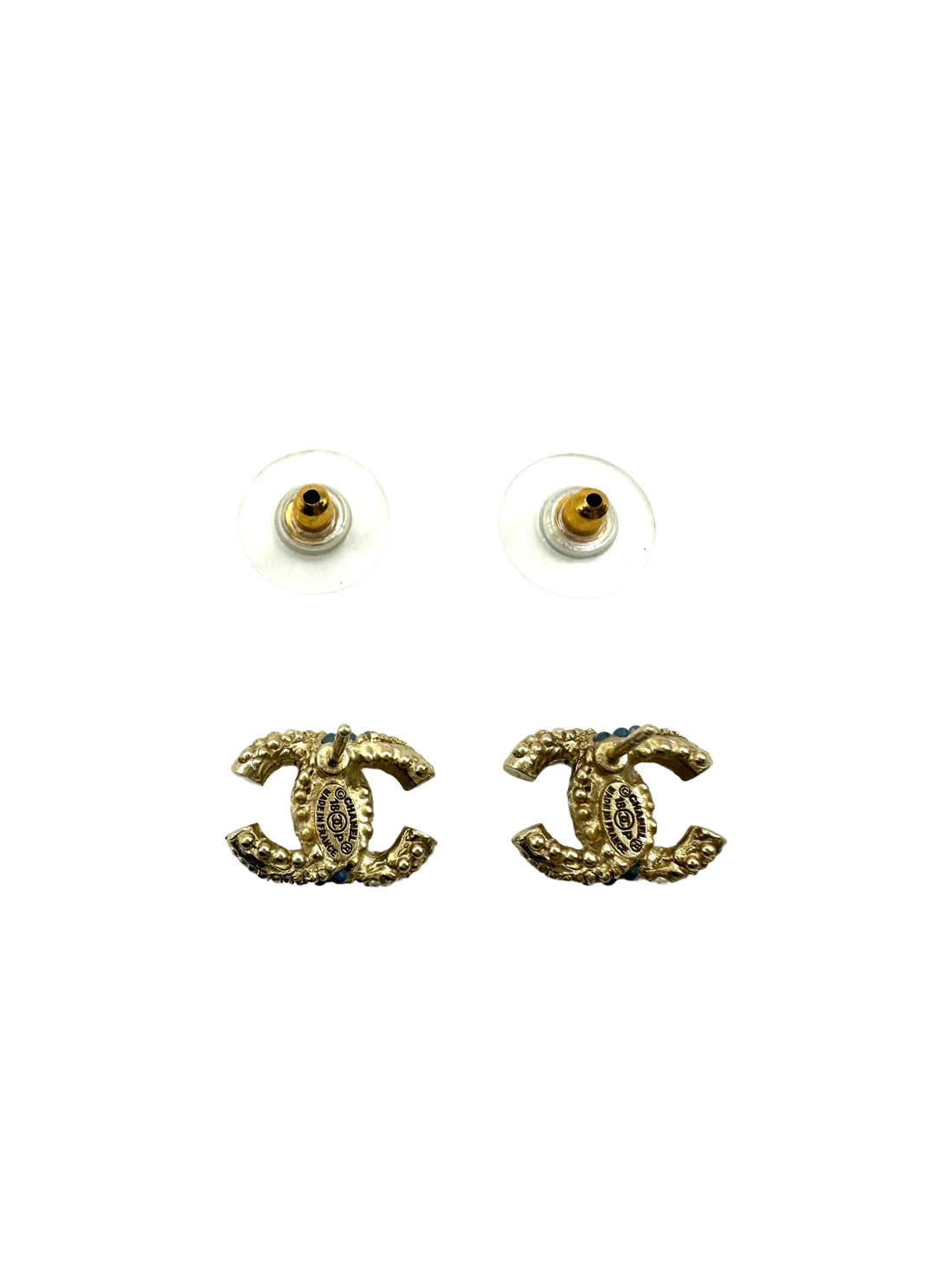 Chanel CC Logo Crystal Stud Earrings CC1769