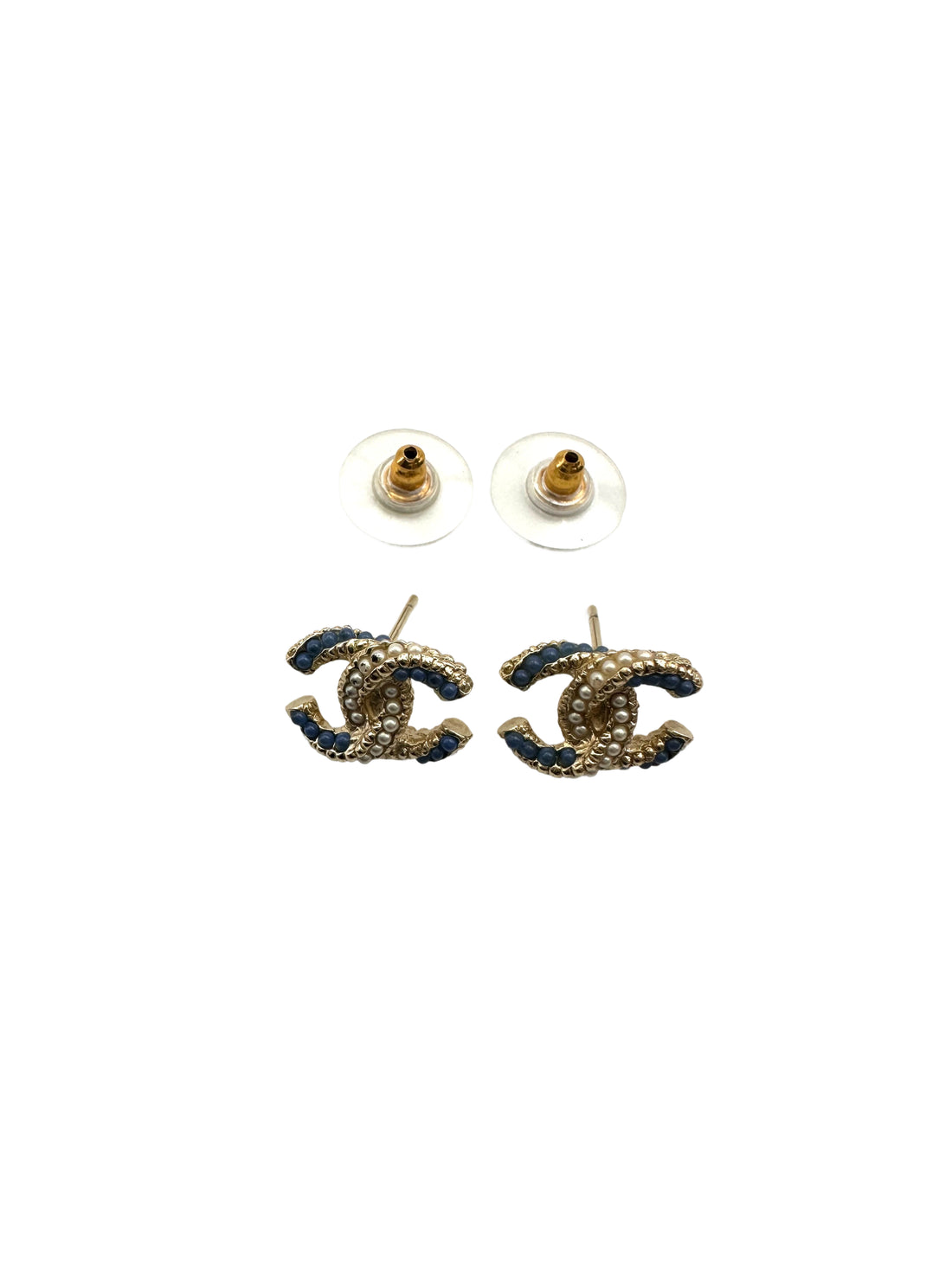Chanel CC Logo Crystal Stud Earrings CC1769
