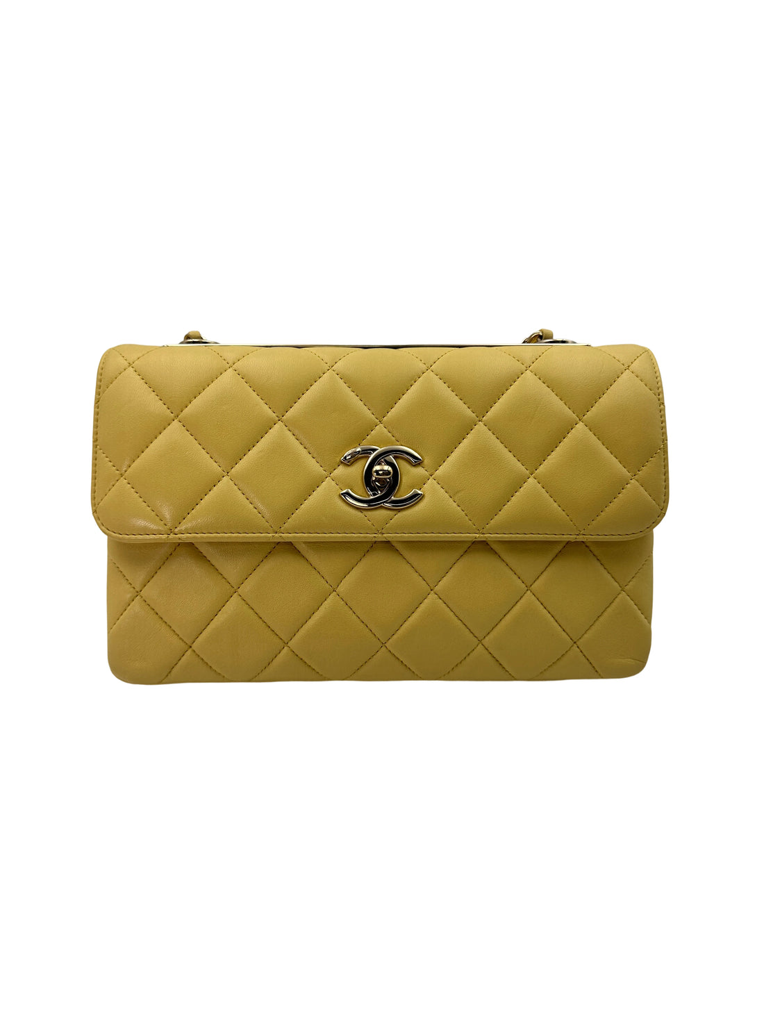 Chanel Trendy CC Yellow Quilted Leather Flap Bag With Gold Buckle(27***44) CC1770