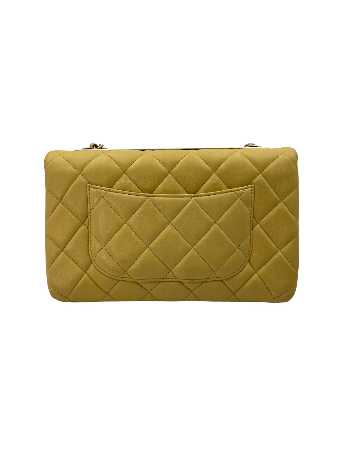 Chanel Trendy CC Yellow Quilted Leather Flap Bag With Gold Buckle(27***44) CC1770