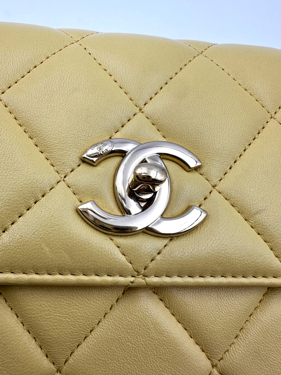 Chanel Trendy CC Yellow Quilted Leather Flap Bag With Gold Buckle(27***44) CC1770