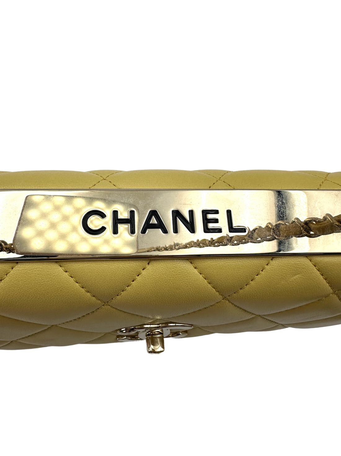 Chanel Trendy CC Yellow Quilted Leather Flap Bag With Gold Buckle(27***44) CC1770