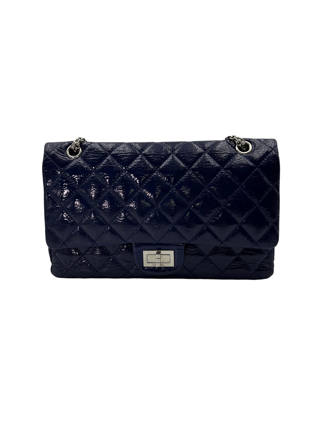 Chanel 2.55 Reissue Navy Quiltted Patent Leather Flap Bag(14***58) CC1771