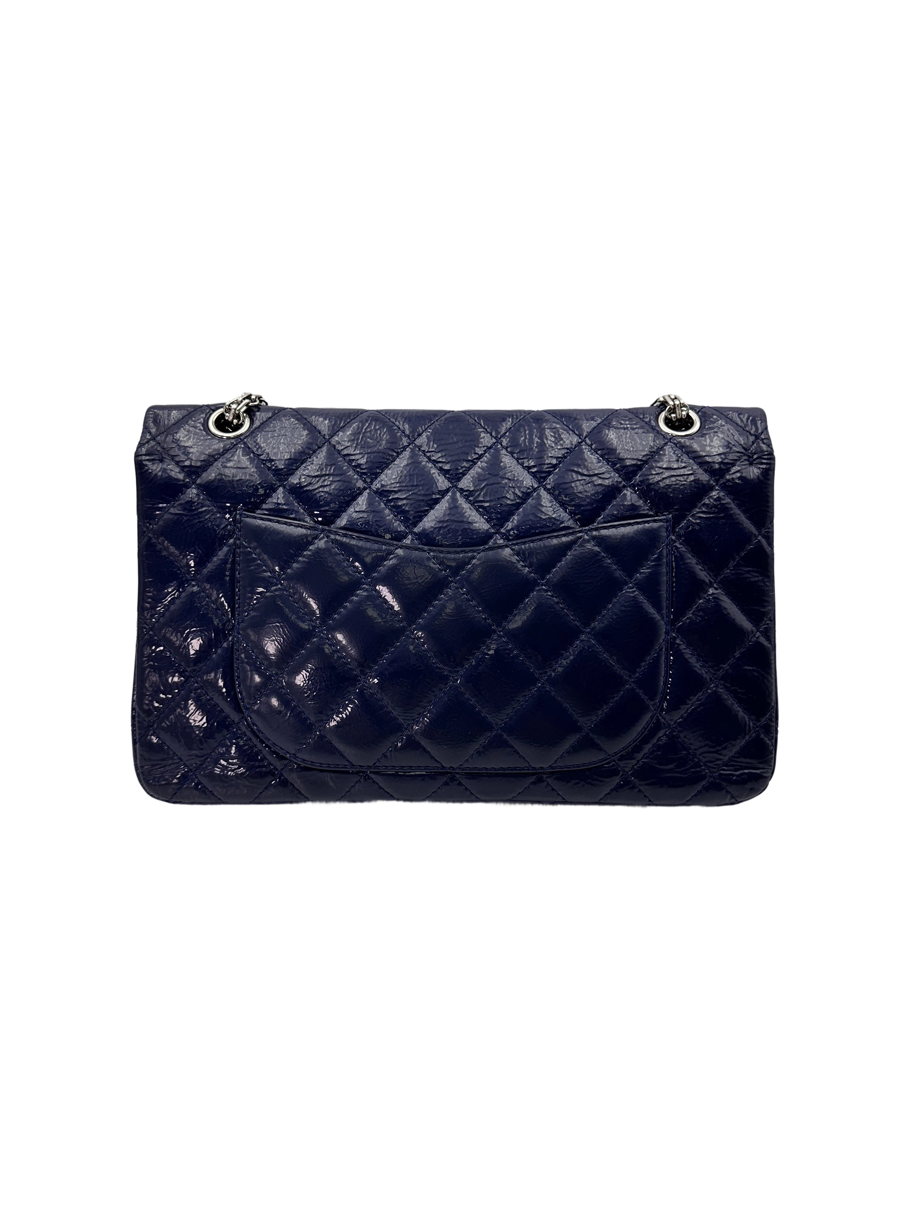 Chanel 2.55 Reissue Navy Quiltted Patent Leather Flap Bag(14***58) CC1771
