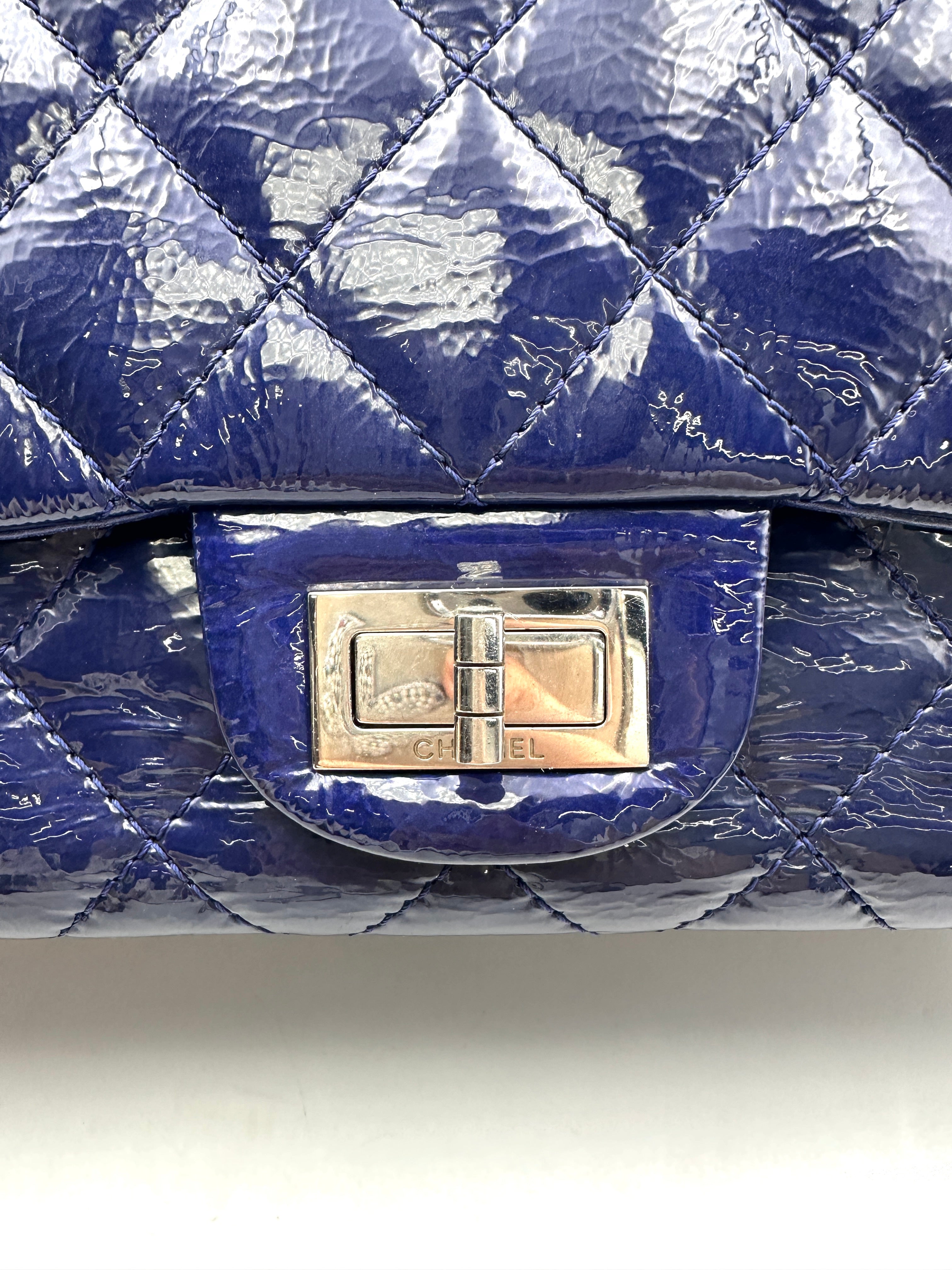 Chanel 2.55 Reissue Navy Quiltted Patent Leather Flap Bag(14***58) CC1771