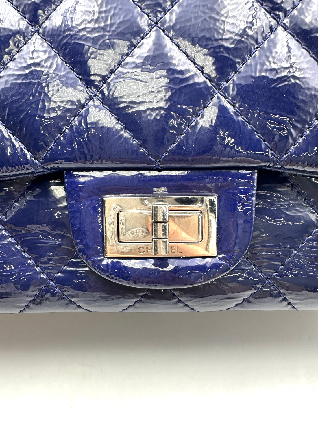 Chanel 2.55 Reissue Navy Quiltted Patent Leather Flap Bag(14***58) CC1771