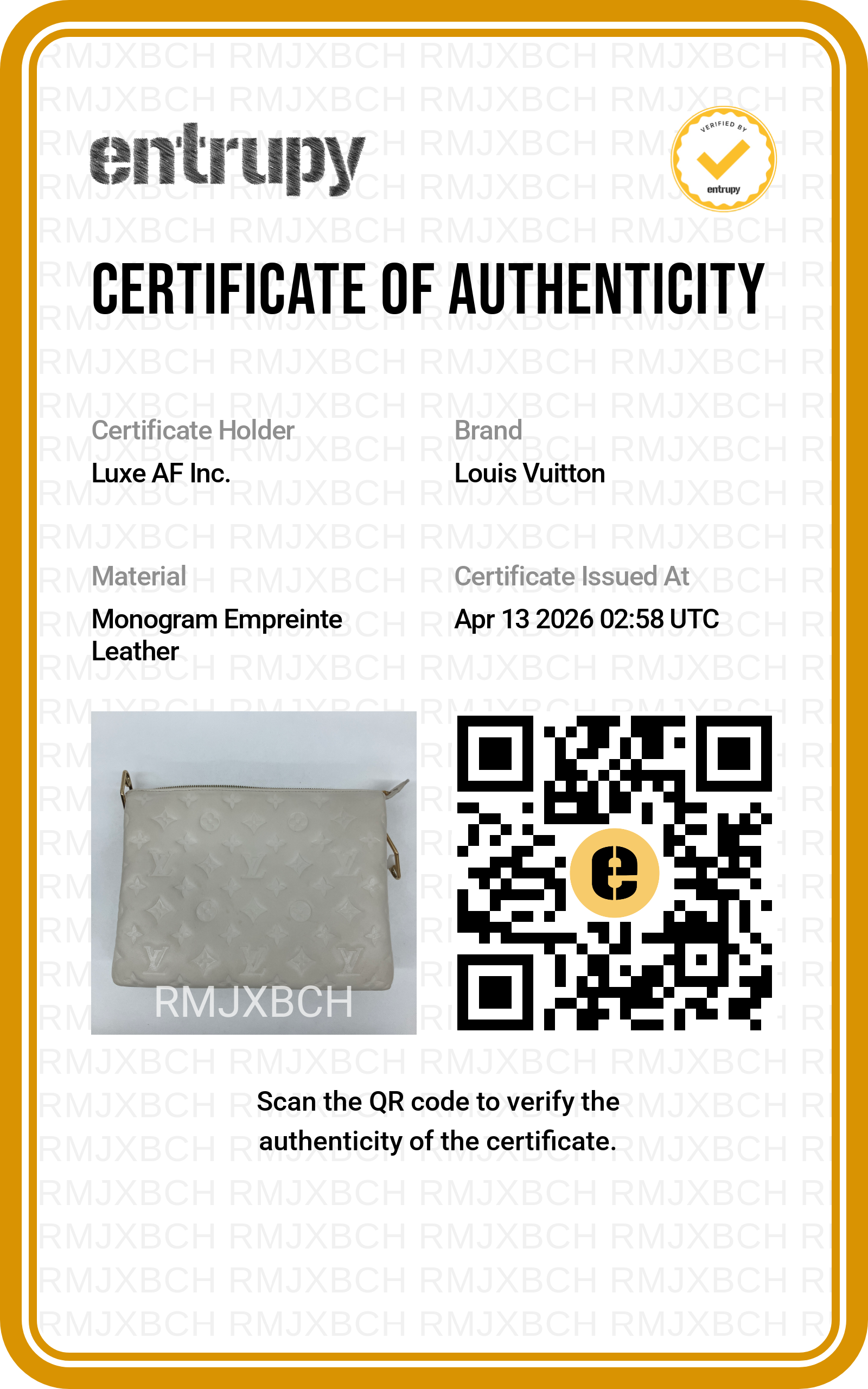 Louis Vuitton Coussin White Monogram Embossed Leather Wallet On Chain LV2452