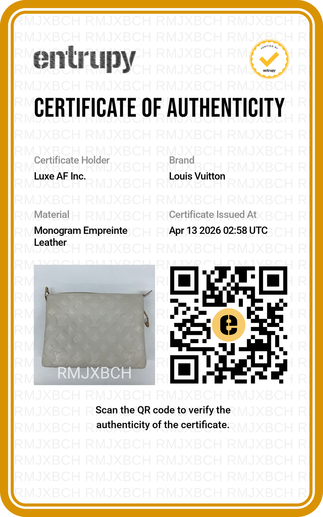Louis Vuitton Coussin White Monogram Embossed Leather Wallet On Chain LV2452