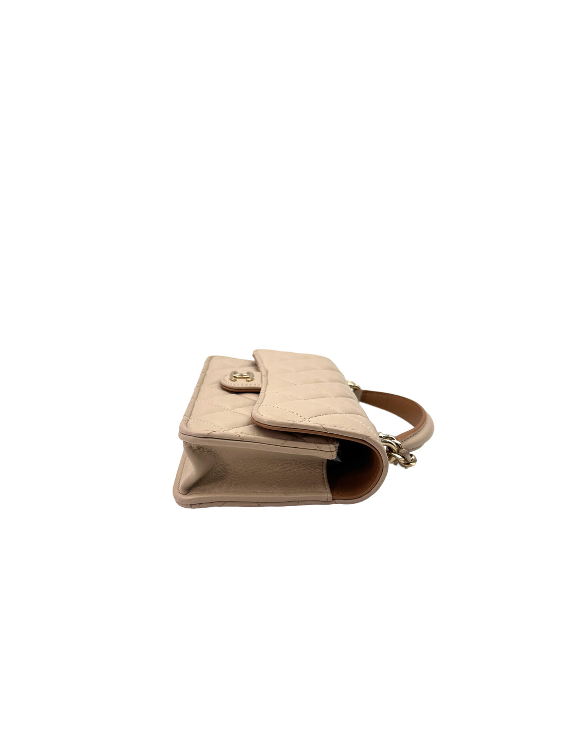 Chanel Beige Quilted Leather Top Handle Wallet On Chain(UN***LJ) IRIS162