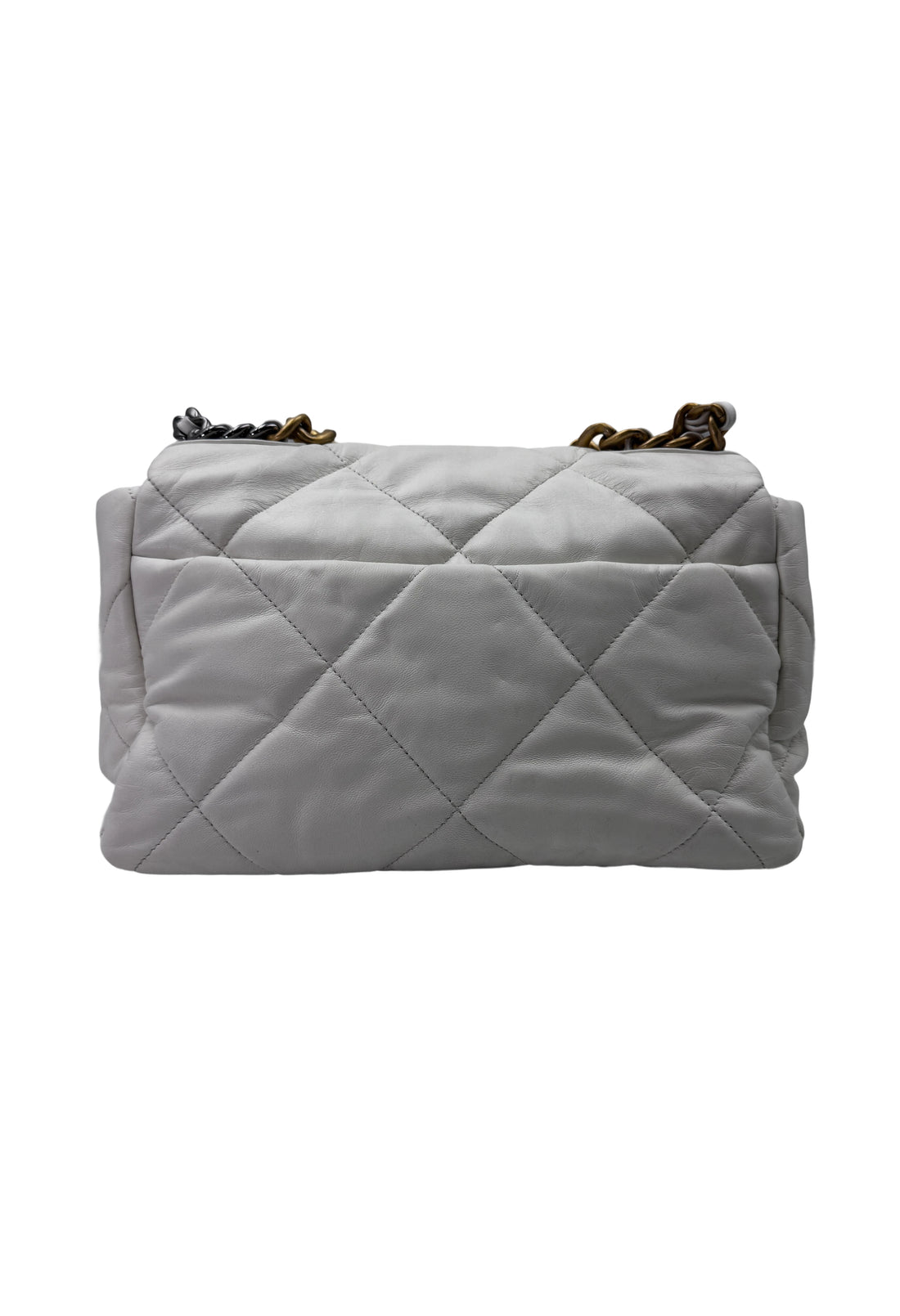 Chanel 21C 19Bag White Quilted Lambskin Flap Bag With Gold Hardware(30***17) CC1774