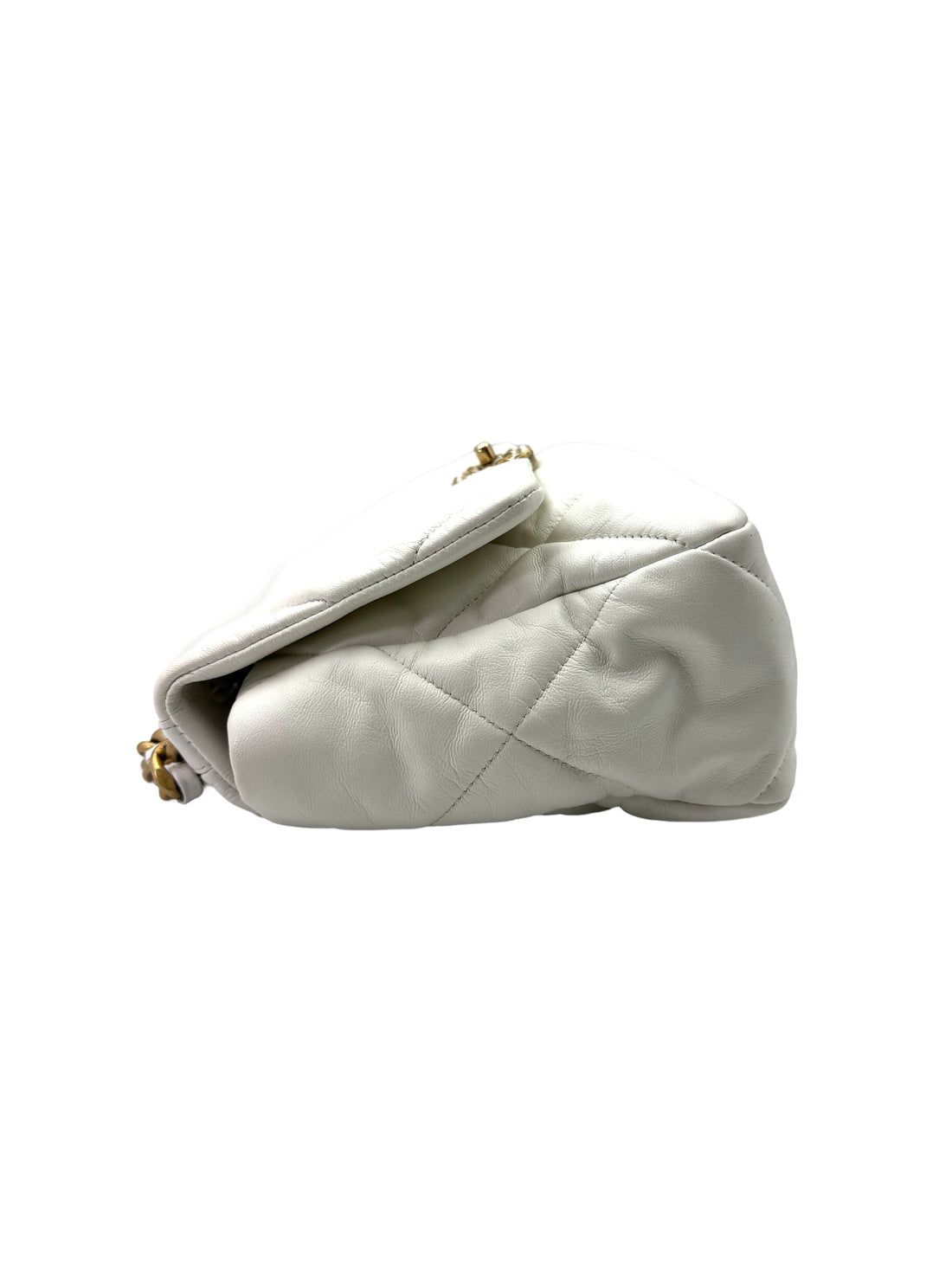 Chanel 21C 19Bag White Quilted Lambskin Flap Bag With Gold Hardware(30***17) CC1774
