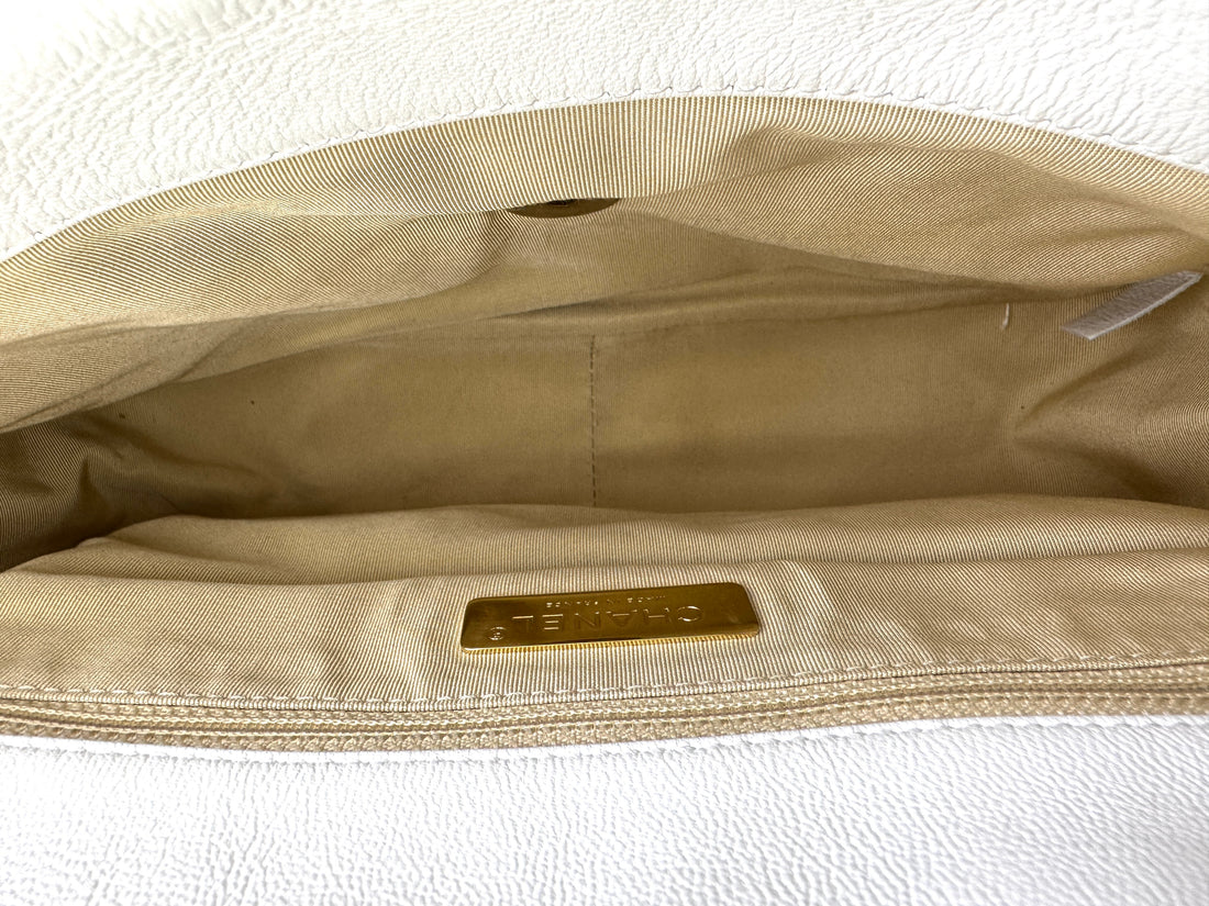 Chanel 21C 19Bag White Quilted Lambskin Flap Bag With Gold Hardware(30***17) CC1774