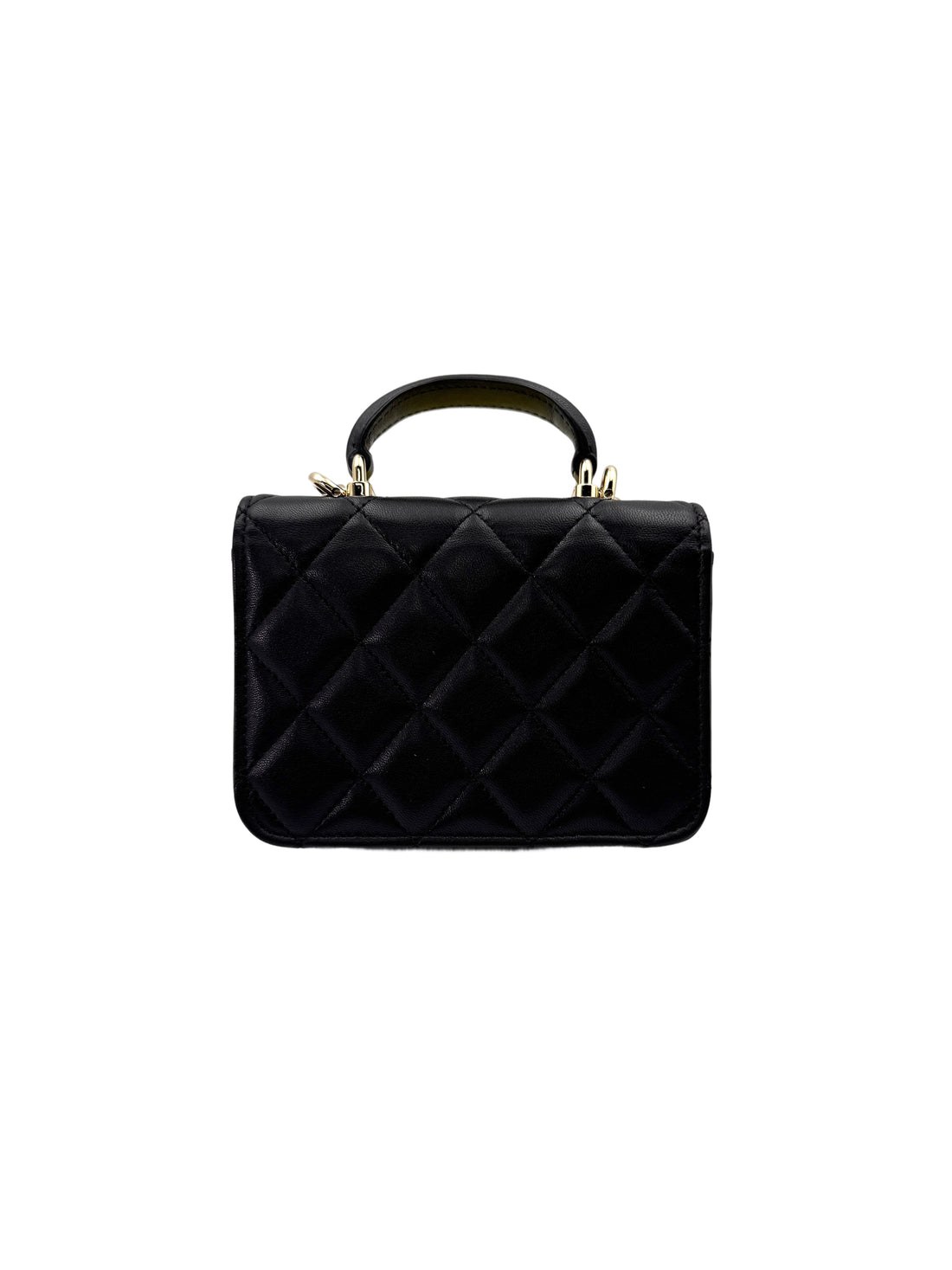 Chanel Black Quilted Lambskin Mini Top Handle Flap Bag(31***89) CC1773