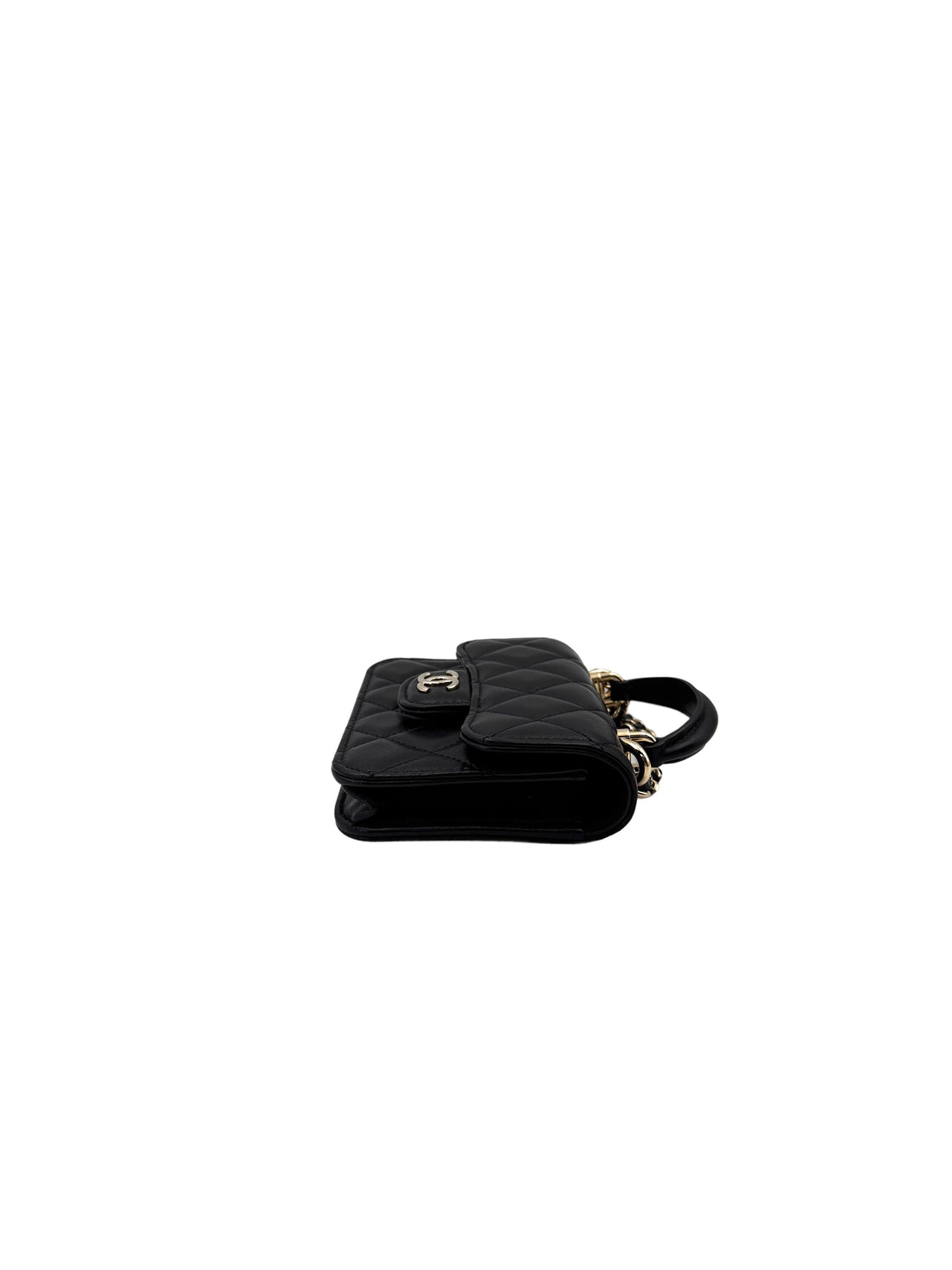Chanel Black Quilted Lambskin Mini Top Handle Flap Bag(31***89) CC1773