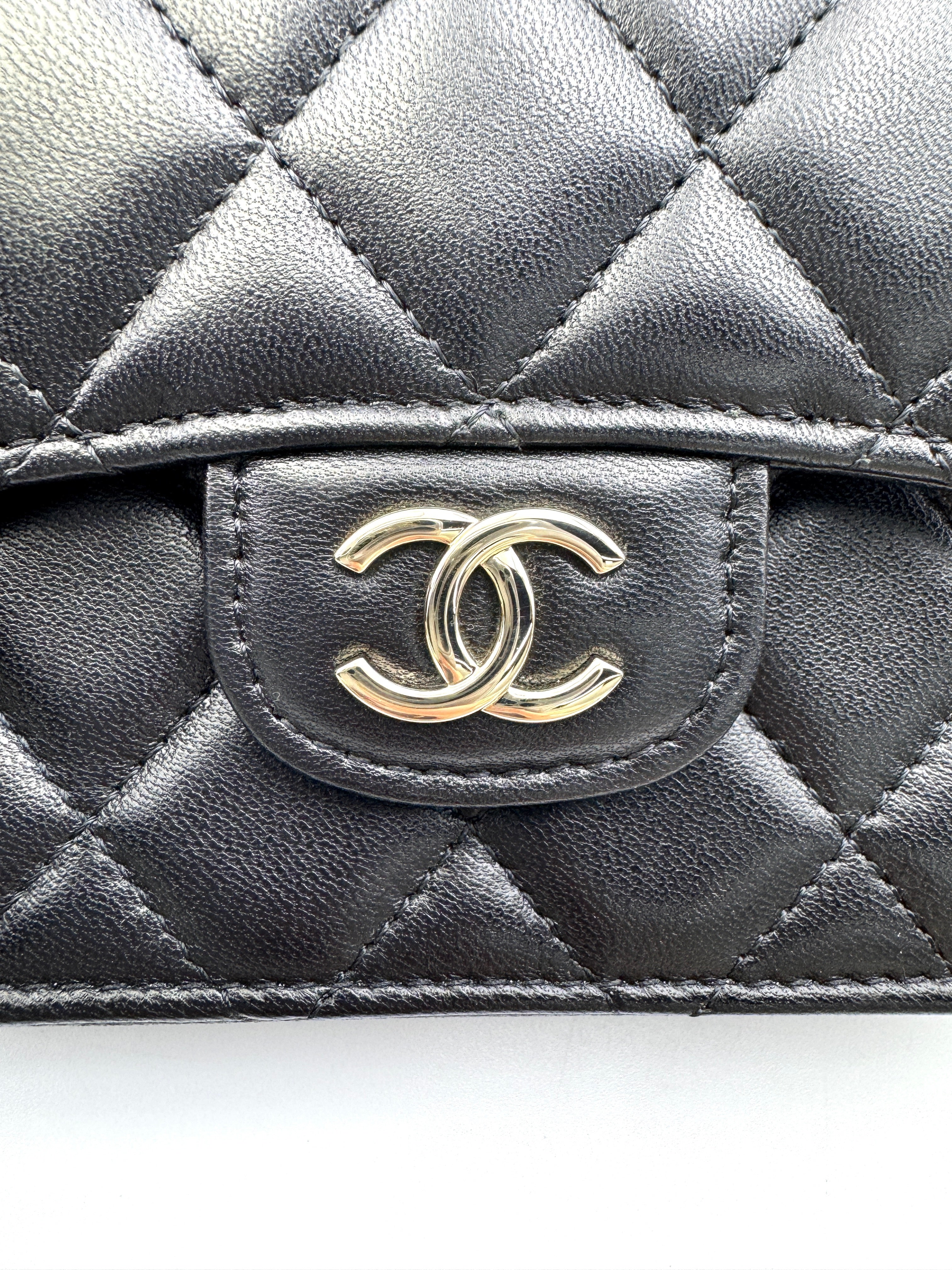 Chanel Black Quilted Lambskin Mini Top Handle Flap Bag(31***89) CC1773