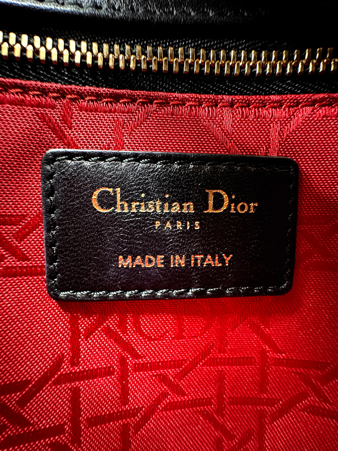 Christian Dior Lady Dior Black Cannage Leather Handle Bag Silver Charms DR673