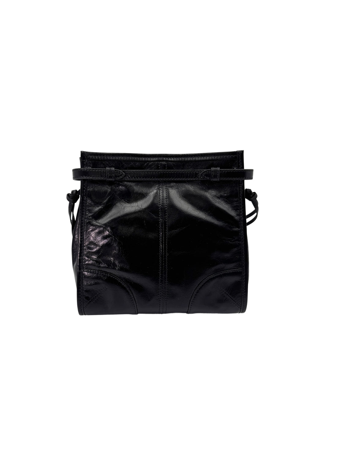 Prada Bonnie Black Glossy Lambskin Shoulder Bag
