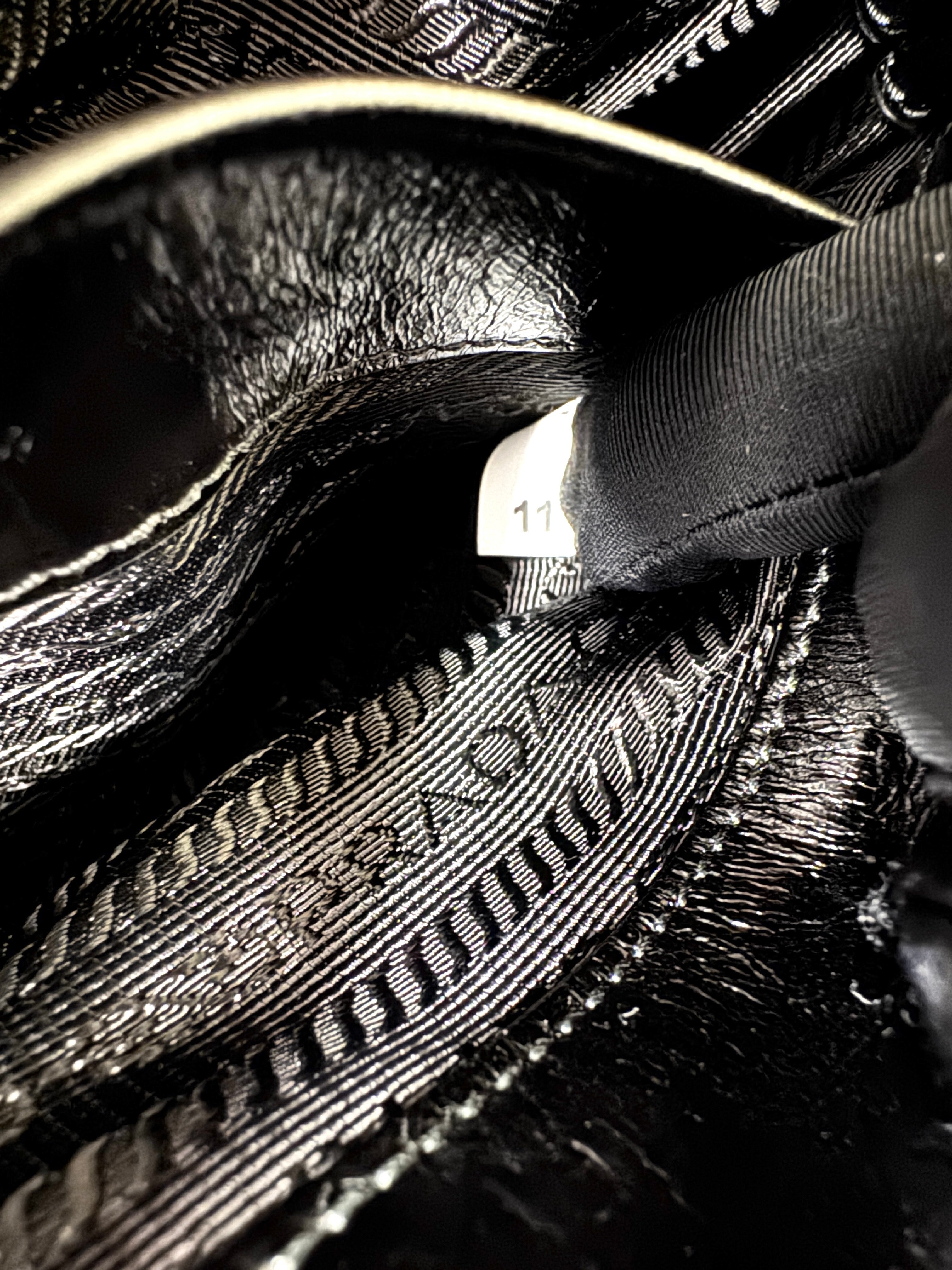 Prada Bonnie Black Glossy Lambskin Shoulder Bag