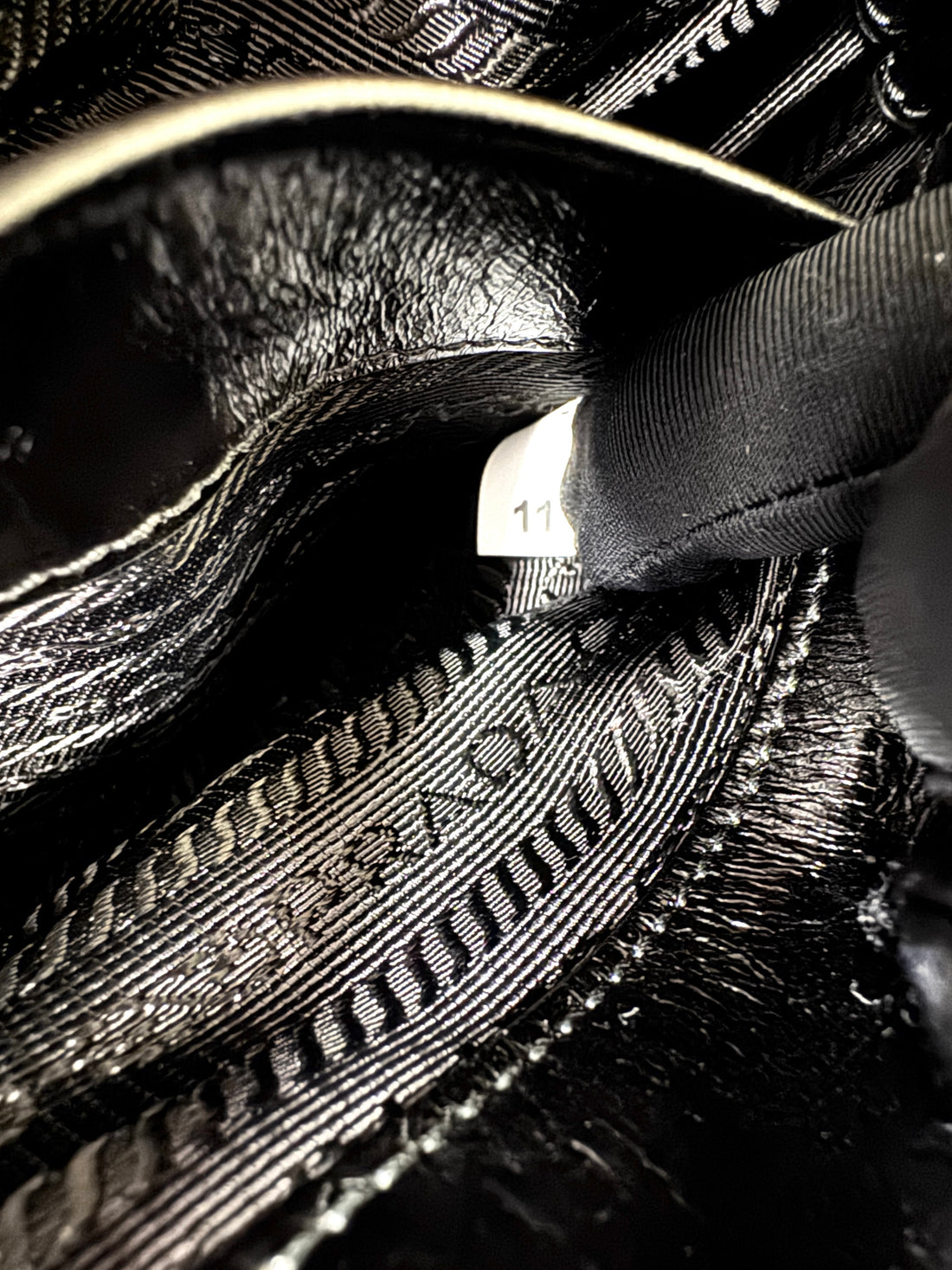 Prada Bonnie Black Glossy Lambskin Shoulder Bag