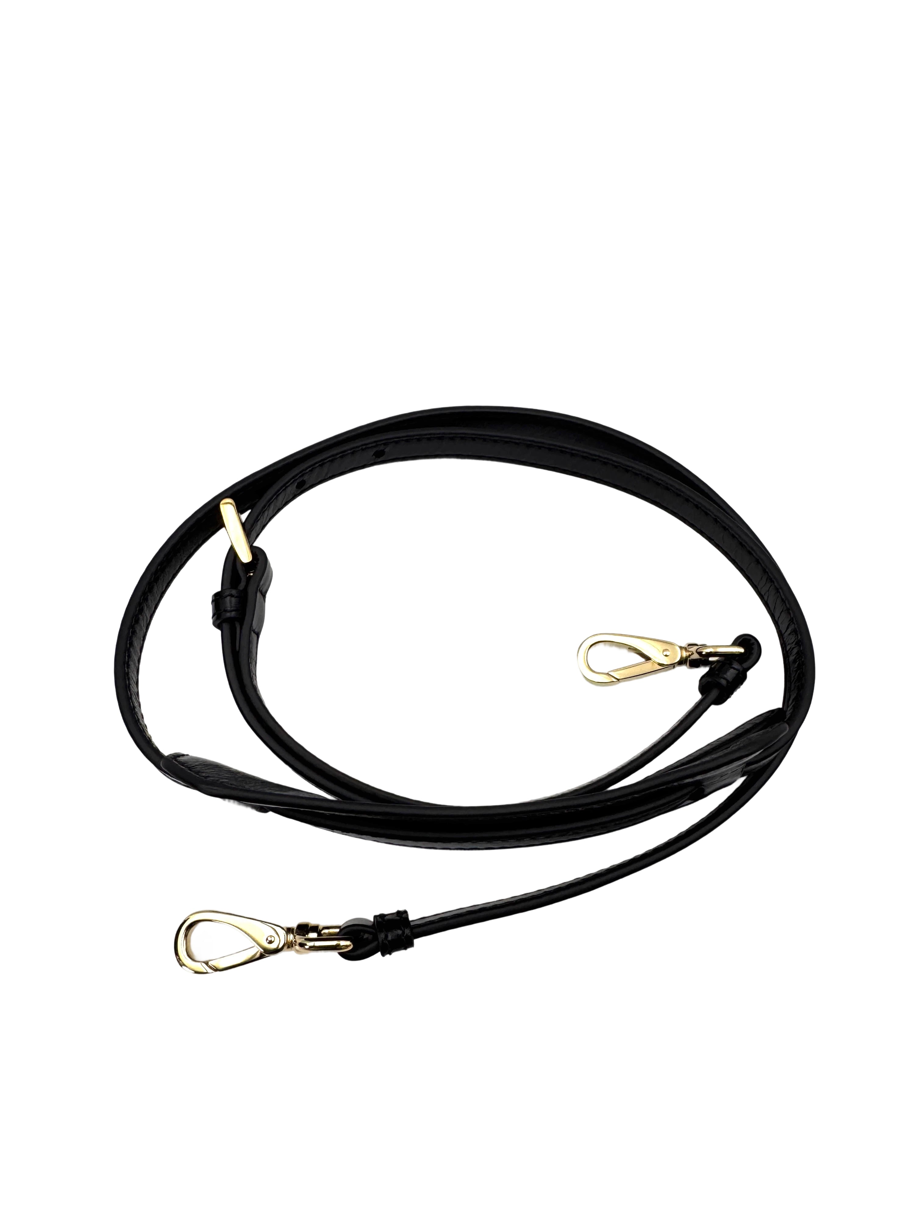 Prada Bonnie Black Glossy Lambskin Shoulder Bag