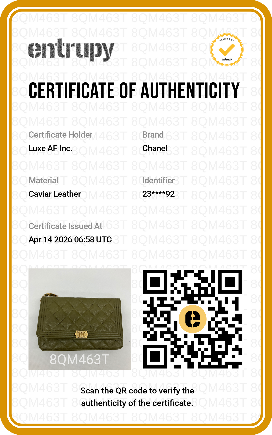 Chanel LeBoy Green Quilted Leather Small Size Wallet On Chain(23***92) CC1801