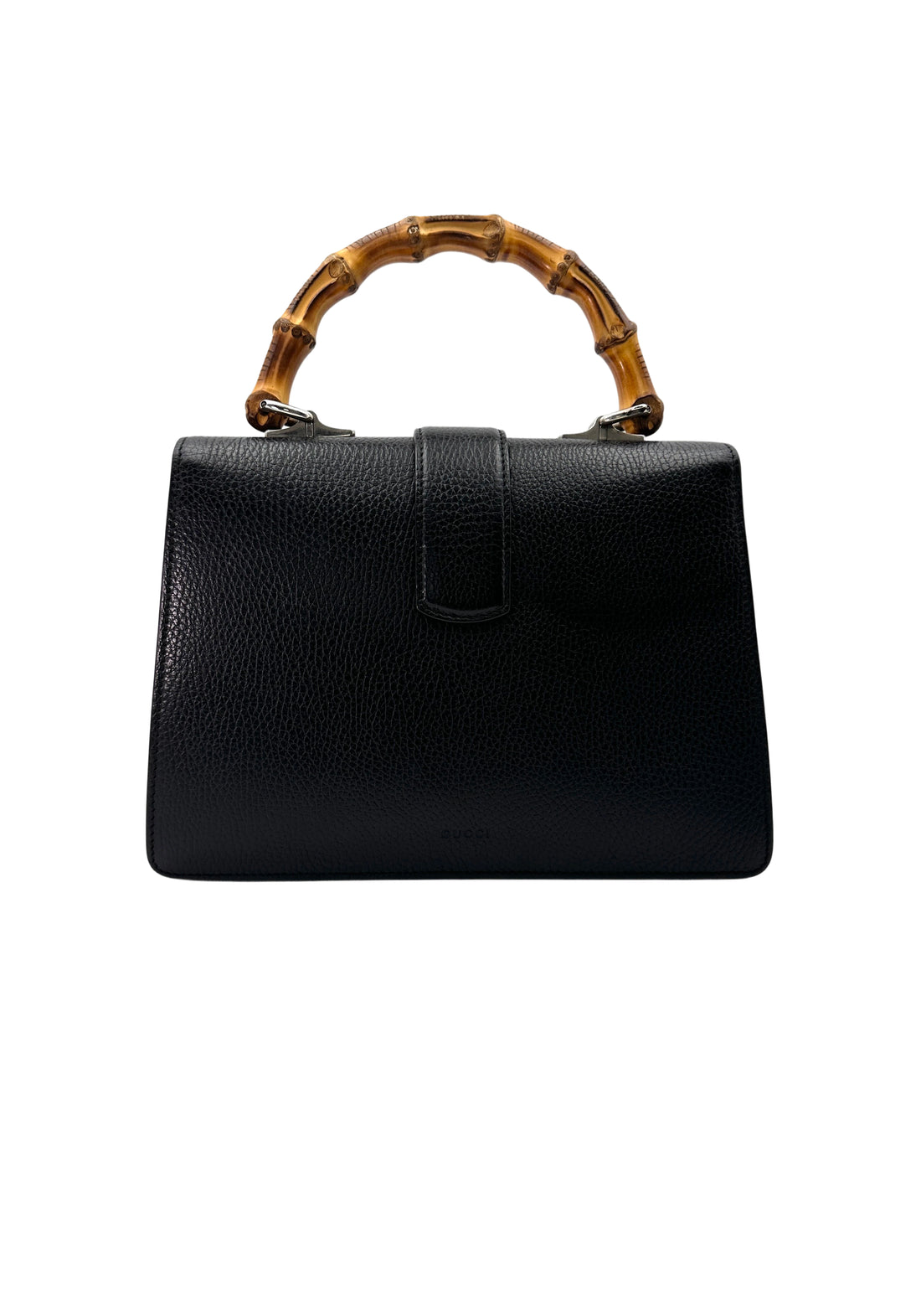 Gucci Dionysus Black Leather Bamboo Top Handle Bag GG845