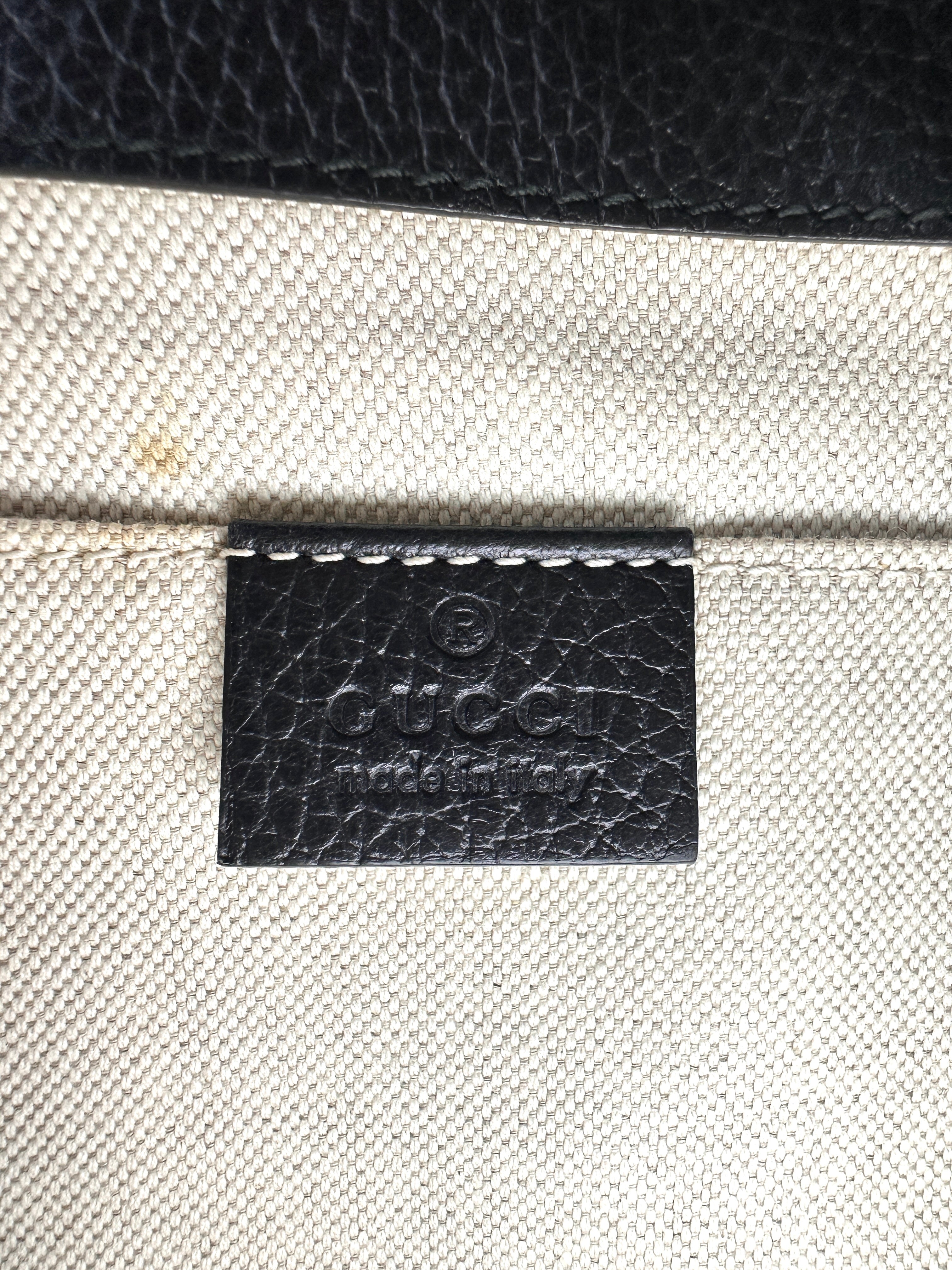 Gucci Dionysus Black Leather Bamboo Top Handle Bag GG845