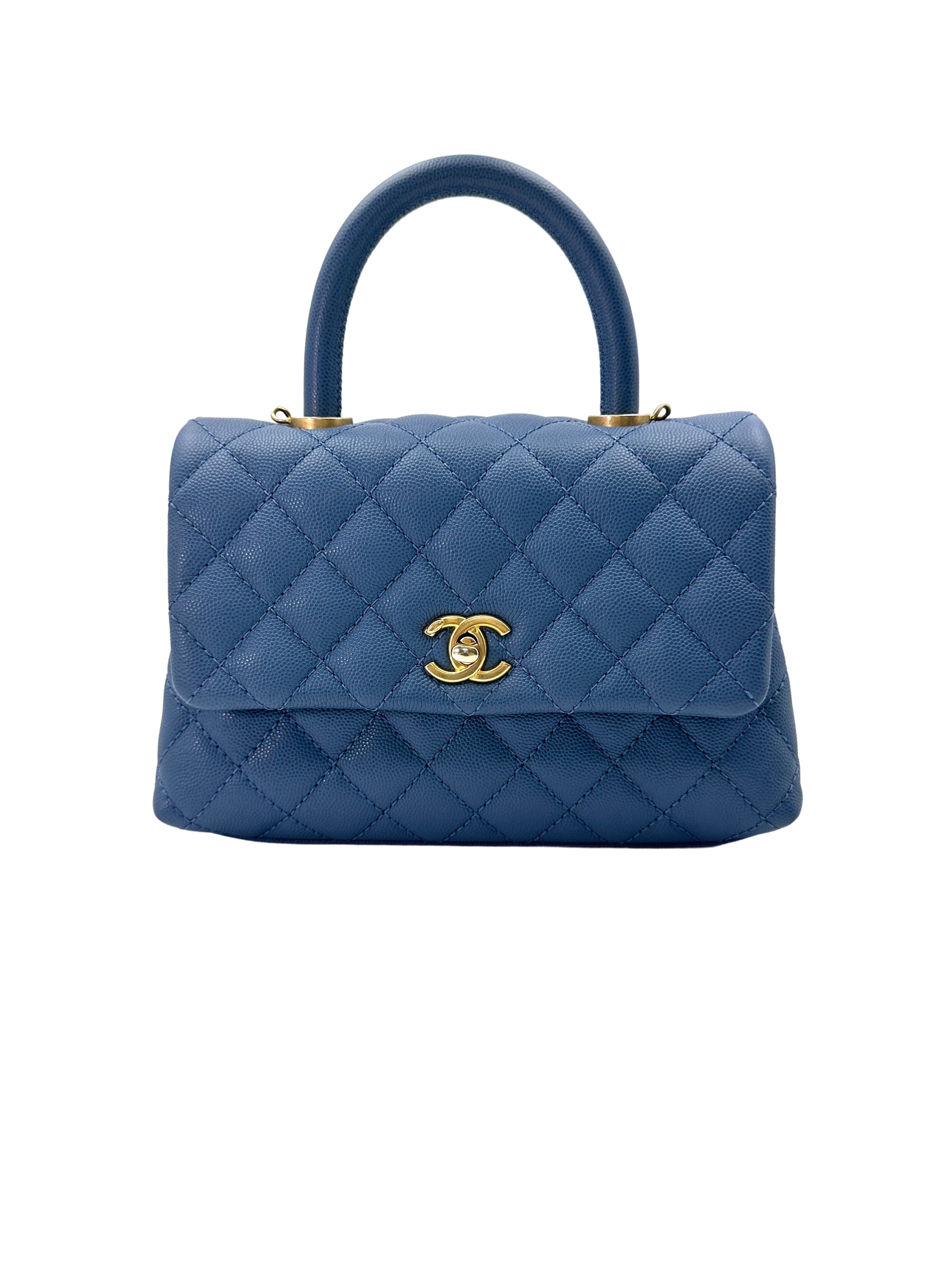 Chanel CoCo Handle Blue Quilted Calfskin Small Size Shoulder Bag(25***67) IRIS164