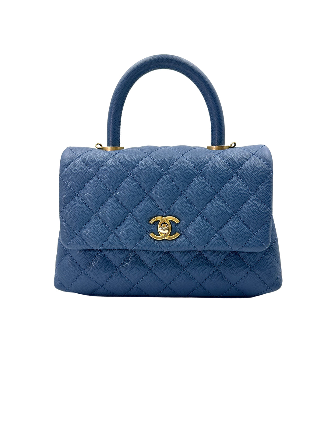 Chanel CoCo Handle Blue Quilted Calfskin Small Size Shoulder Bag(25***67) IRIS164