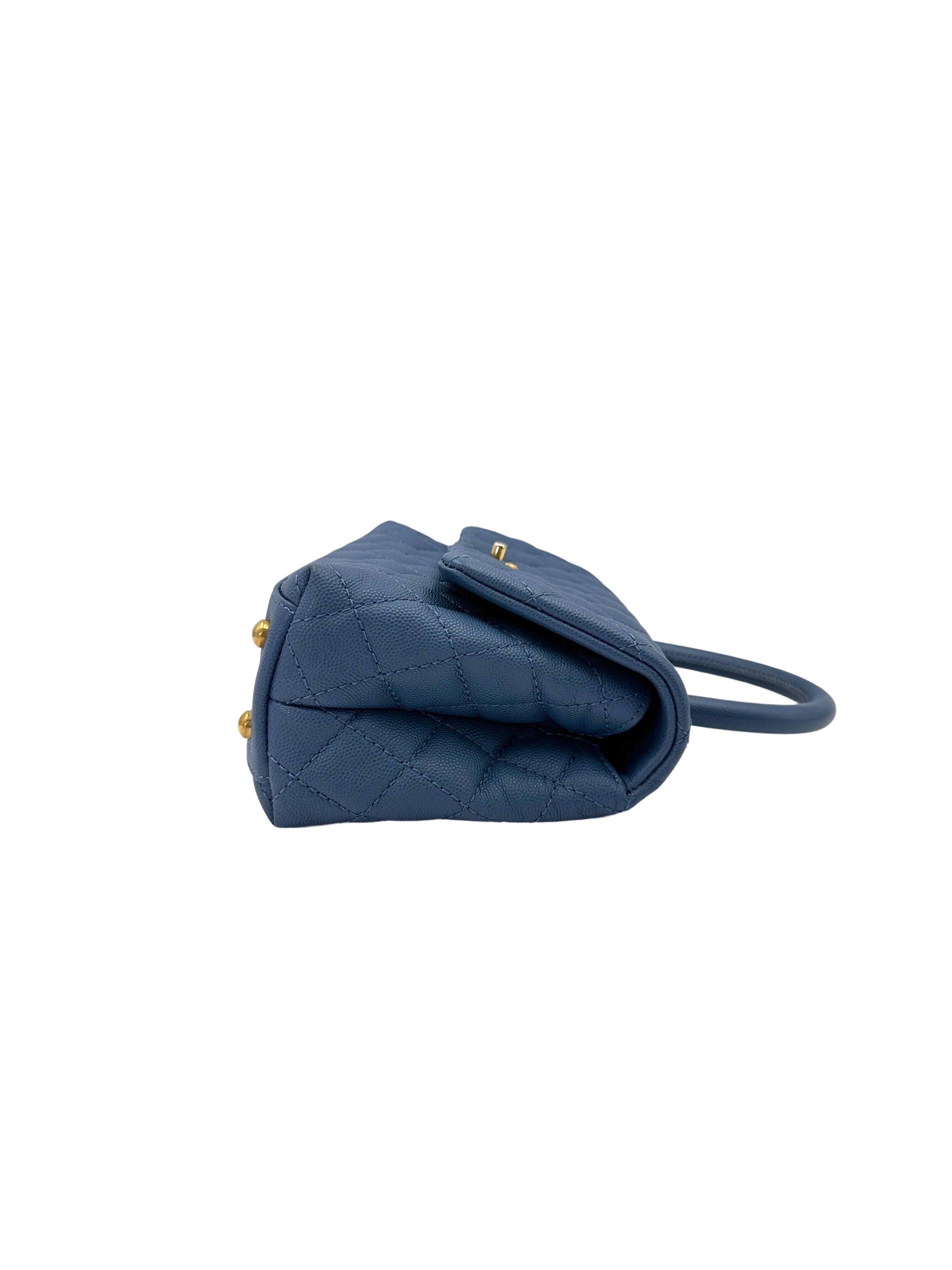 Chanel CoCo Handle Blue Quilted Calfskin Small Size Shoulder Bag(25***67) IRIS164