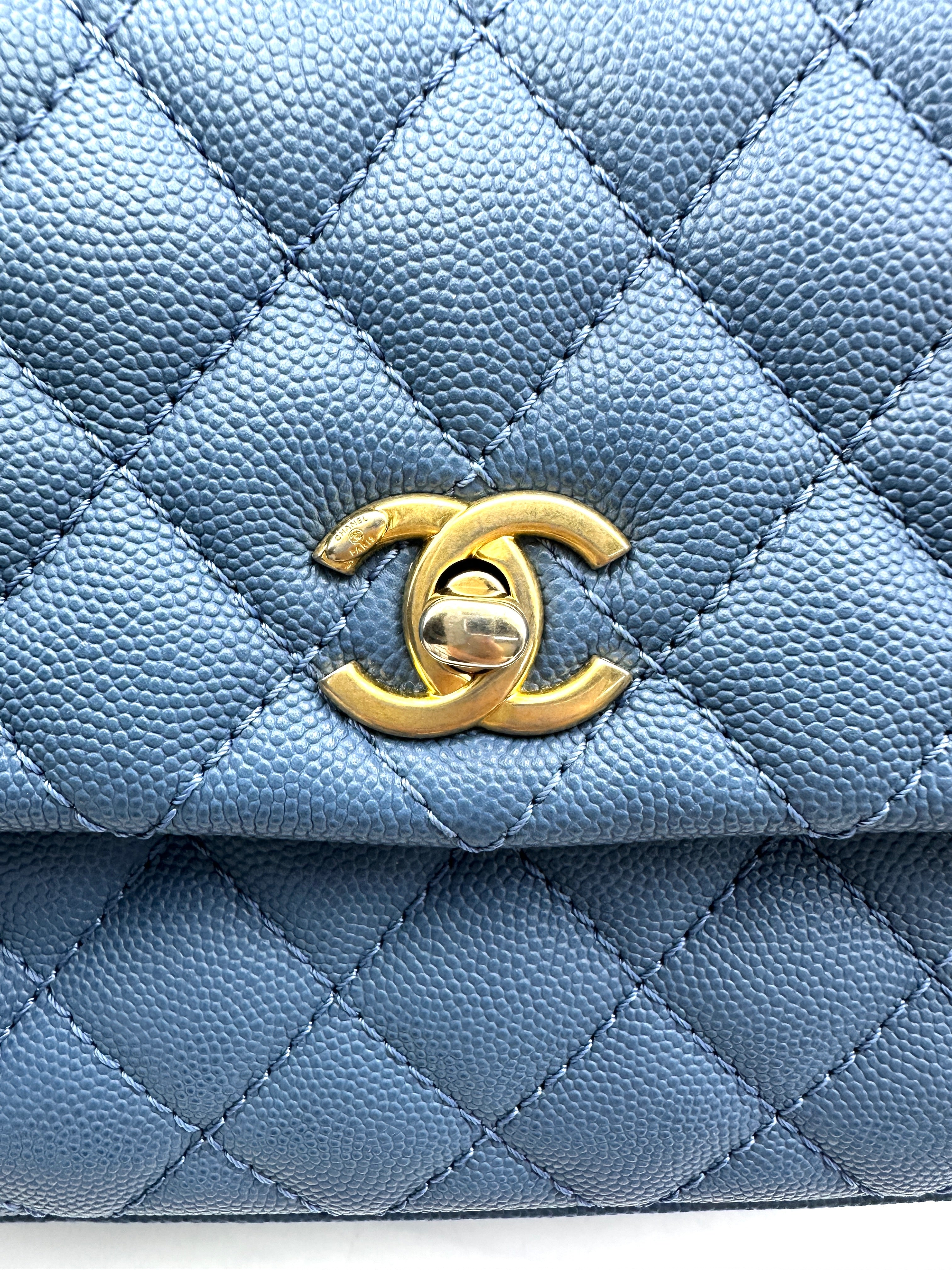 Chanel CoCo Handle Blue Quilted Calfskin Small Size Shoulder Bag(25***67) IRIS164