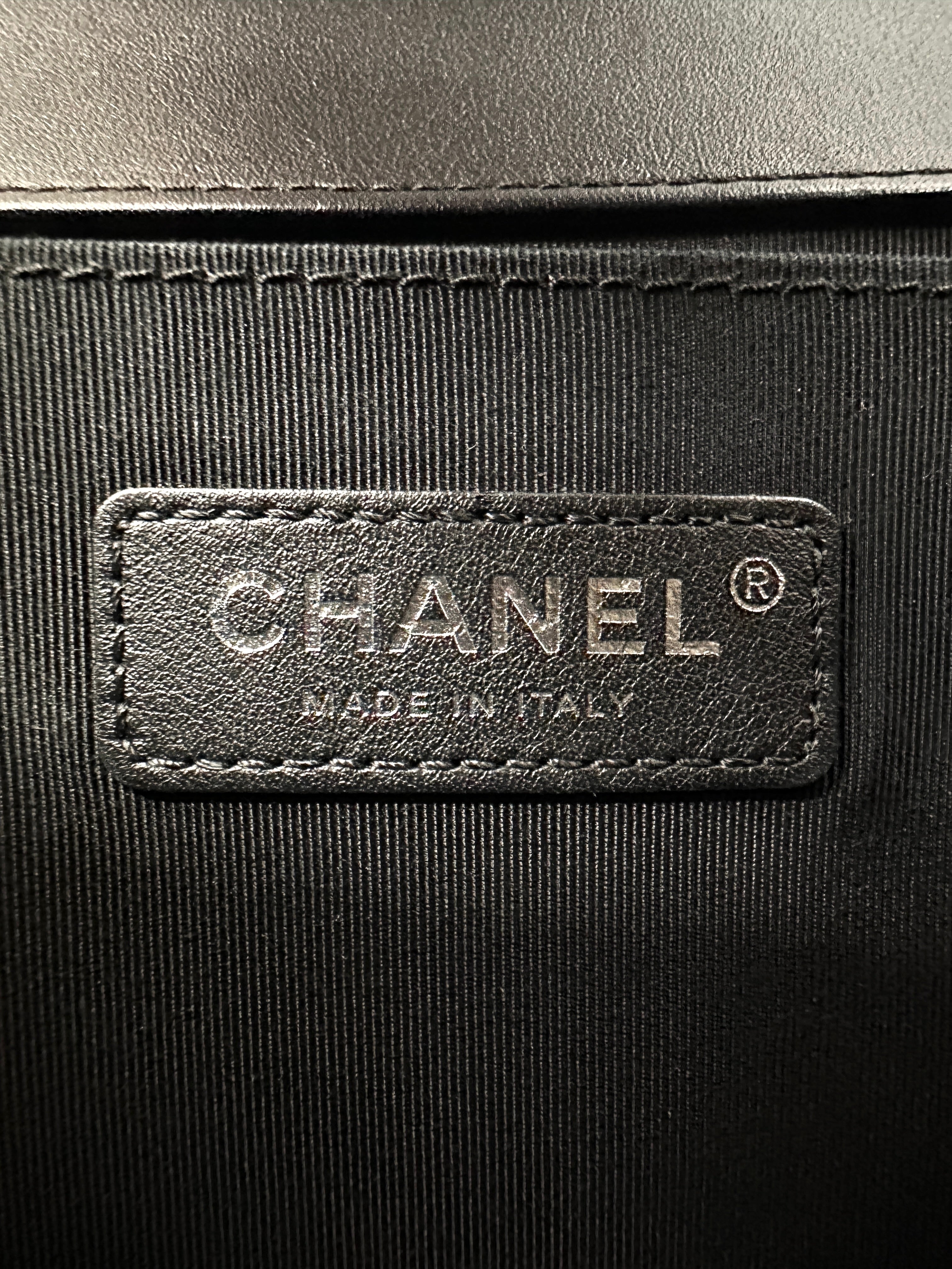 Chanel LeBoy Black Tweed & Pearl Embellishments Medium Size Flap Bag With Aged Silver Buckle(26***19) CC1779