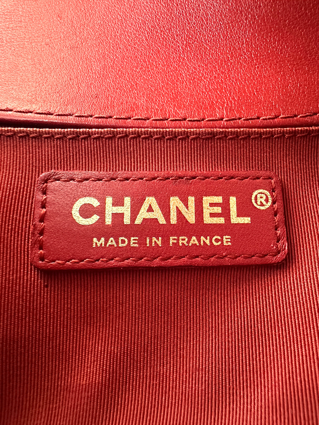 Chanel LeBoy Red Quilted Leather Top Handle Flap Bag With Gold Buckle(24***64) CC1778