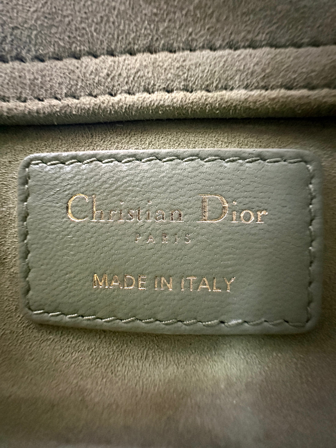 Christian Dior Lady D-Joy Green Cannage Lambskin Mini Handle Bag With Gold Charms IRIS159
