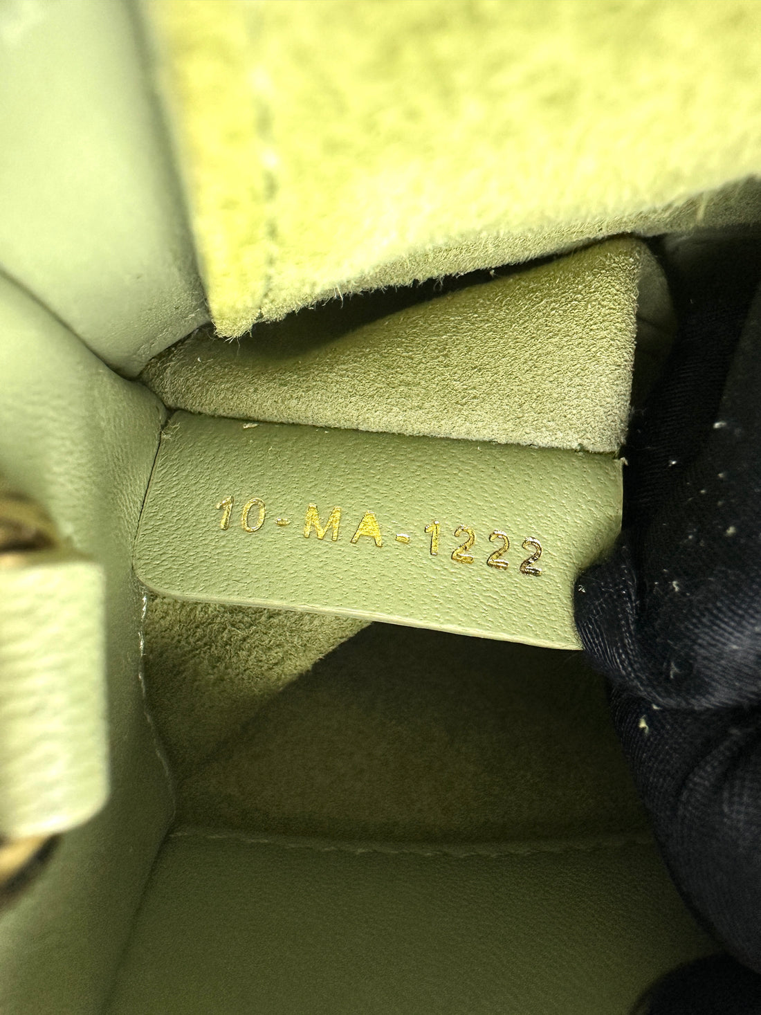 Christian Dior Lady D-Joy Green Cannage Lambskin Mini Handle Bag With Gold Charms IRIS159