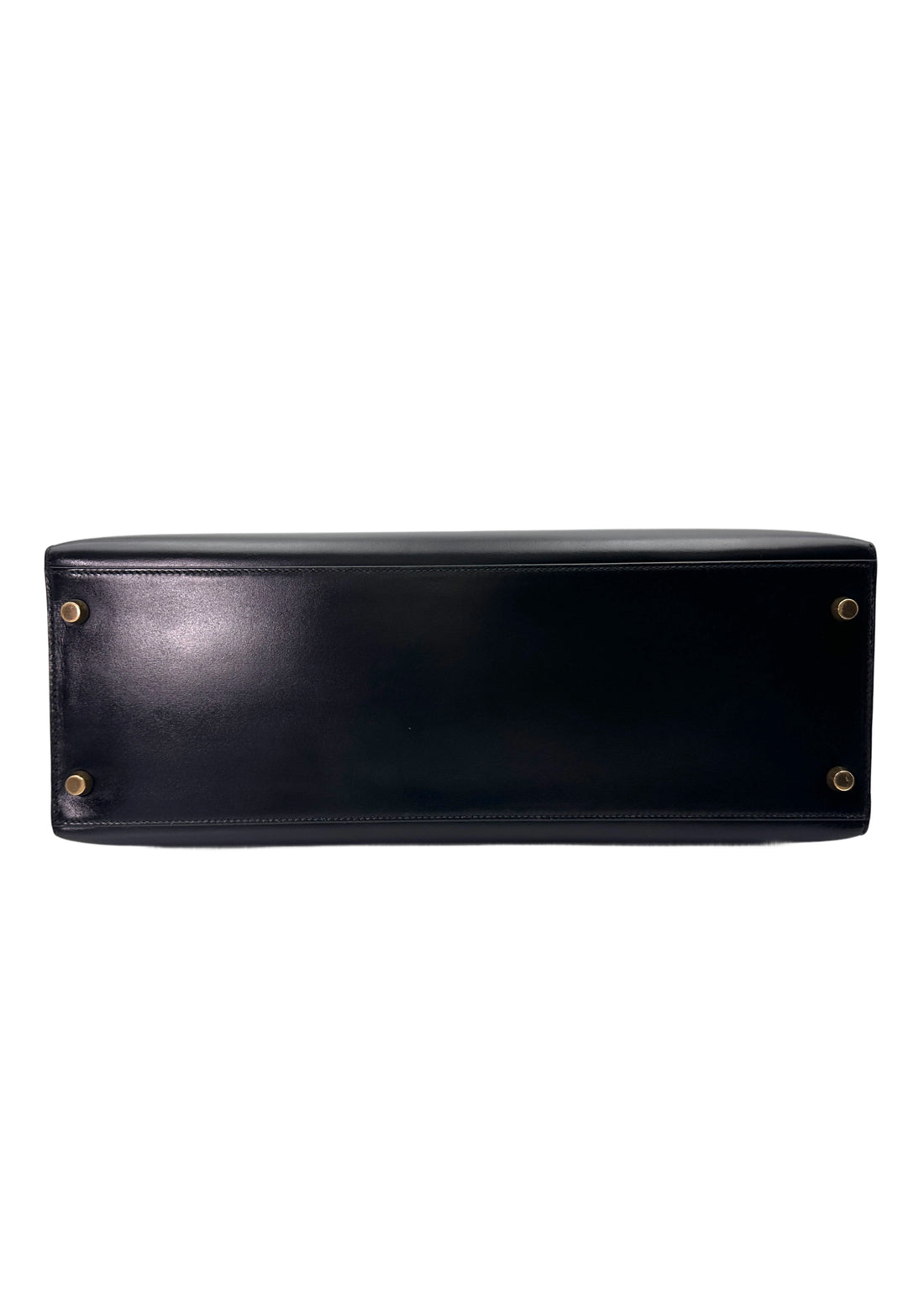 Hermes Kelly 35 Black Leather Handle Bag With Gold Hardware HR93