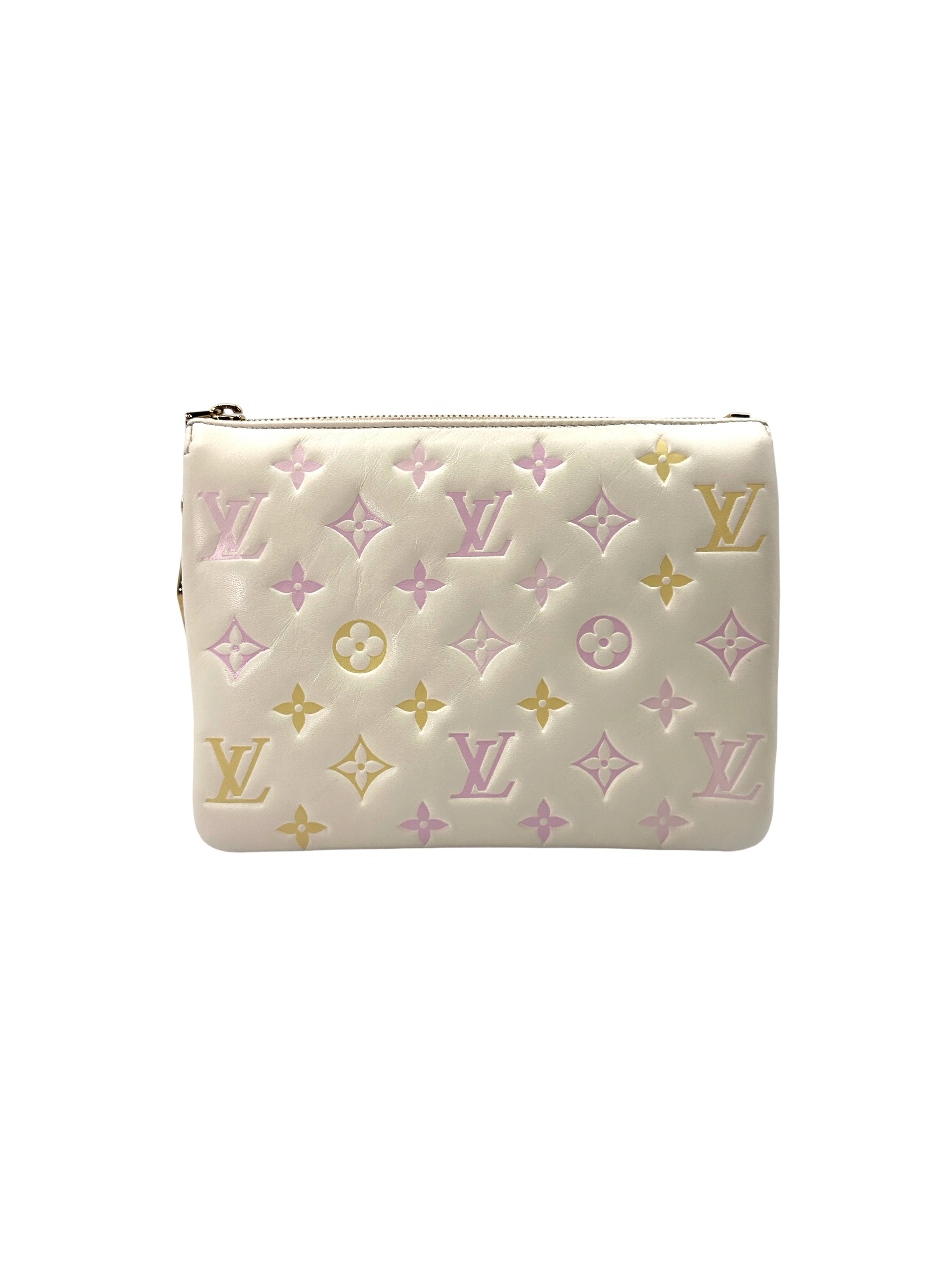 Louis Vuitton Coussin BB Milky Way White Monogram Embossed Puffy Leather Shoulder Bag IRIS146
