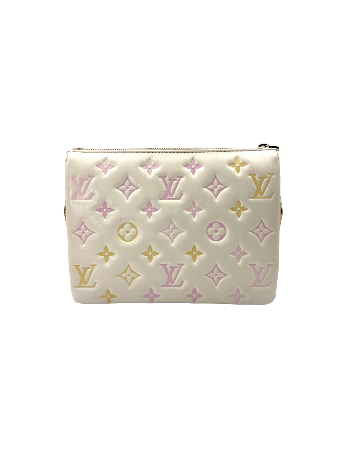 Louis Vuitton Coussin BB Milky Way White Monogram Embossed Puffy Leather Shoulder Bag IRIS146