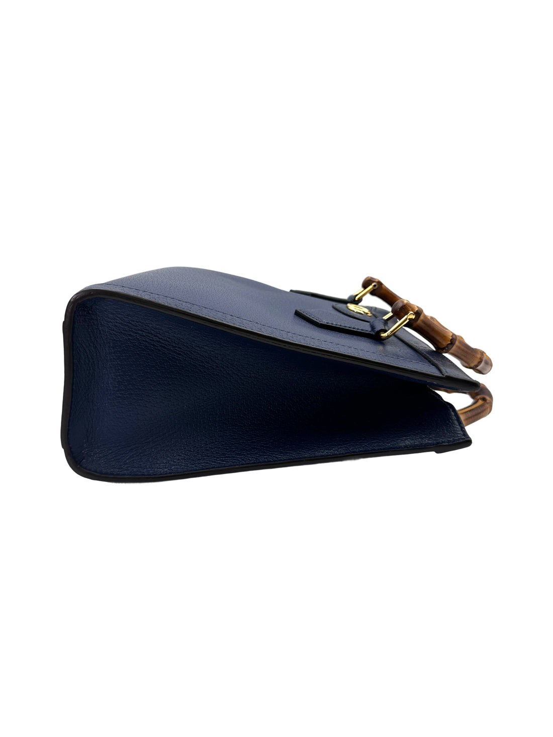 Gucci Diana Navy Leather Bamboo Handle Medium Size Bag GG844
