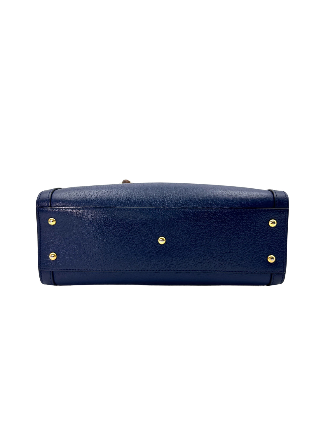 Gucci Diana Navy Leather Bamboo Handle Medium Size Bag GG844