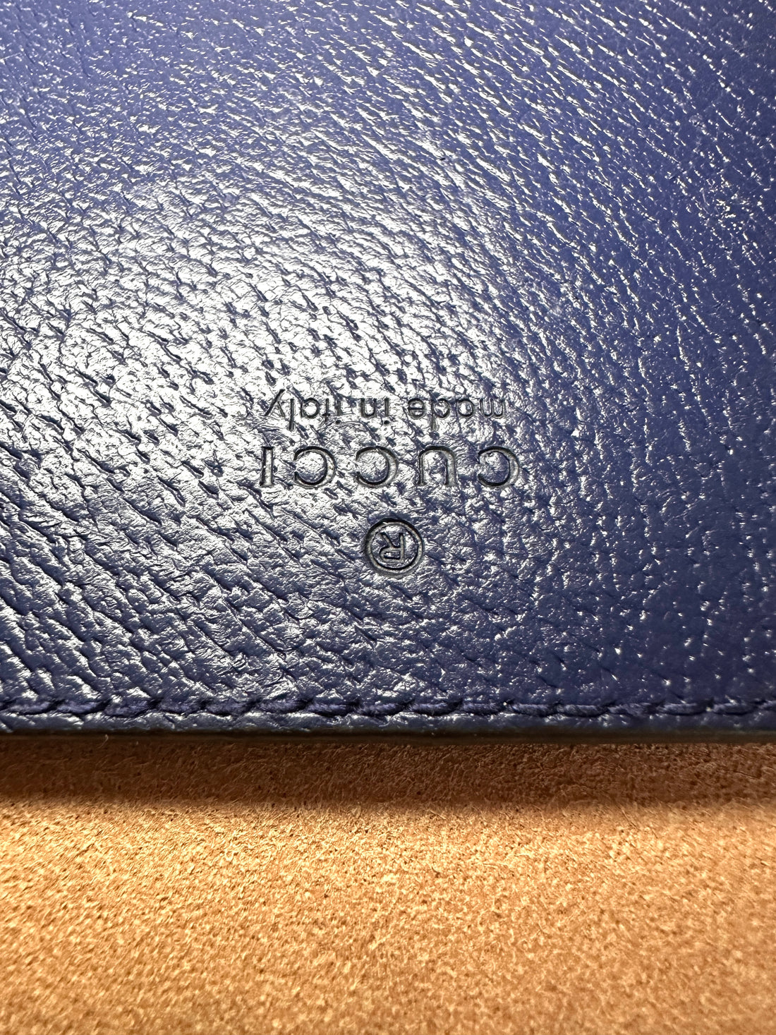Gucci Diana Navy Leather Bamboo Handle Medium Size Bag GG844