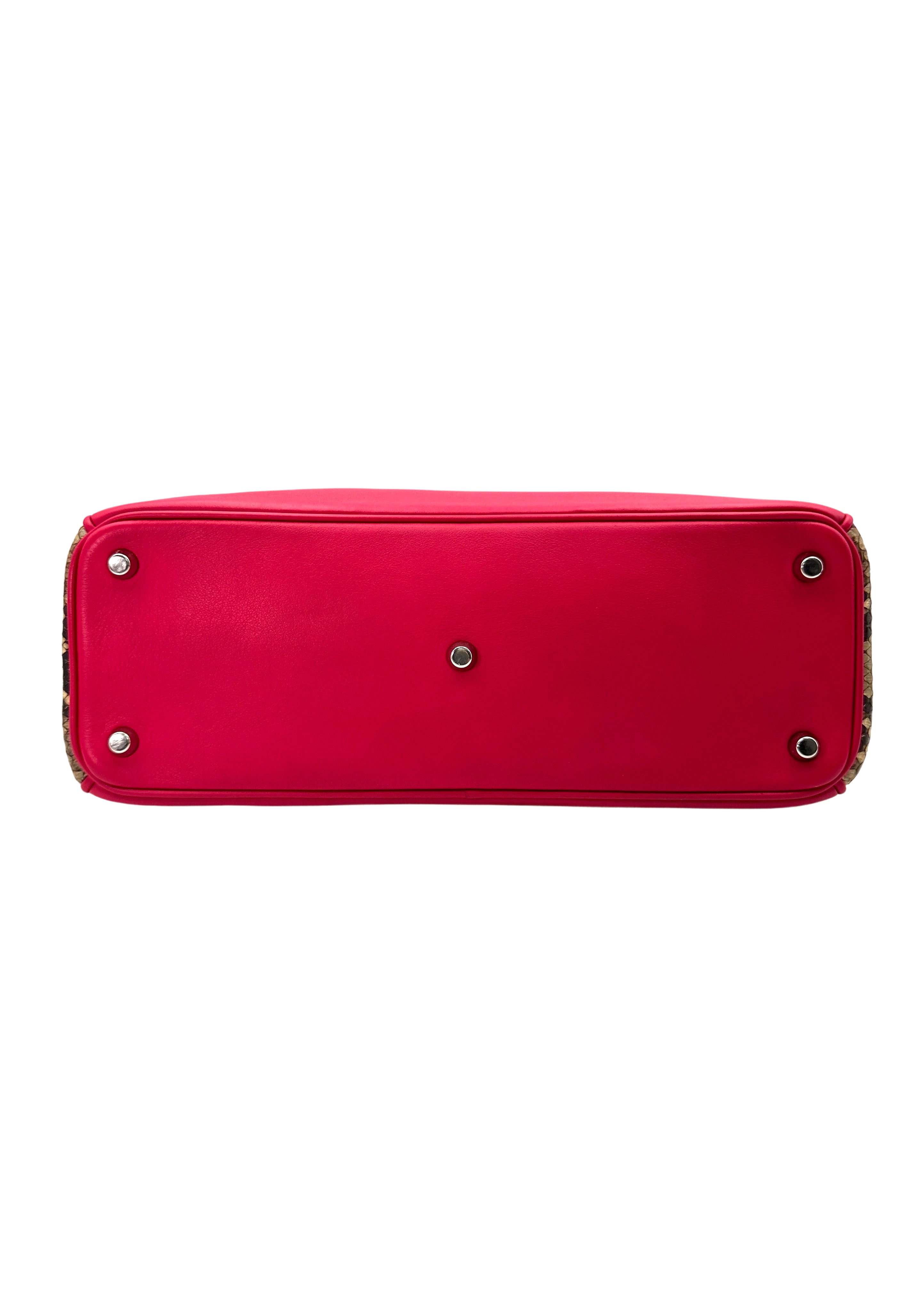Christian Dior Diorissimo Pink Leather Black Handle Bag DR675
